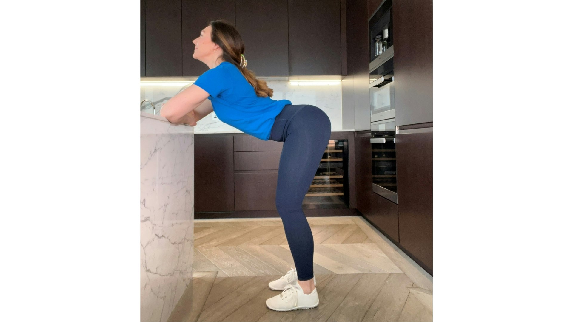 Woman doing the standing cow