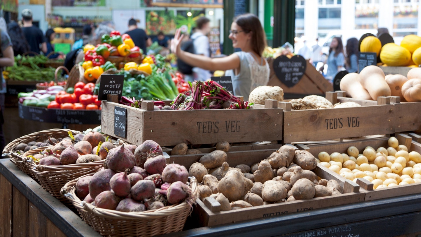 Vegetable stall at a farmer's market