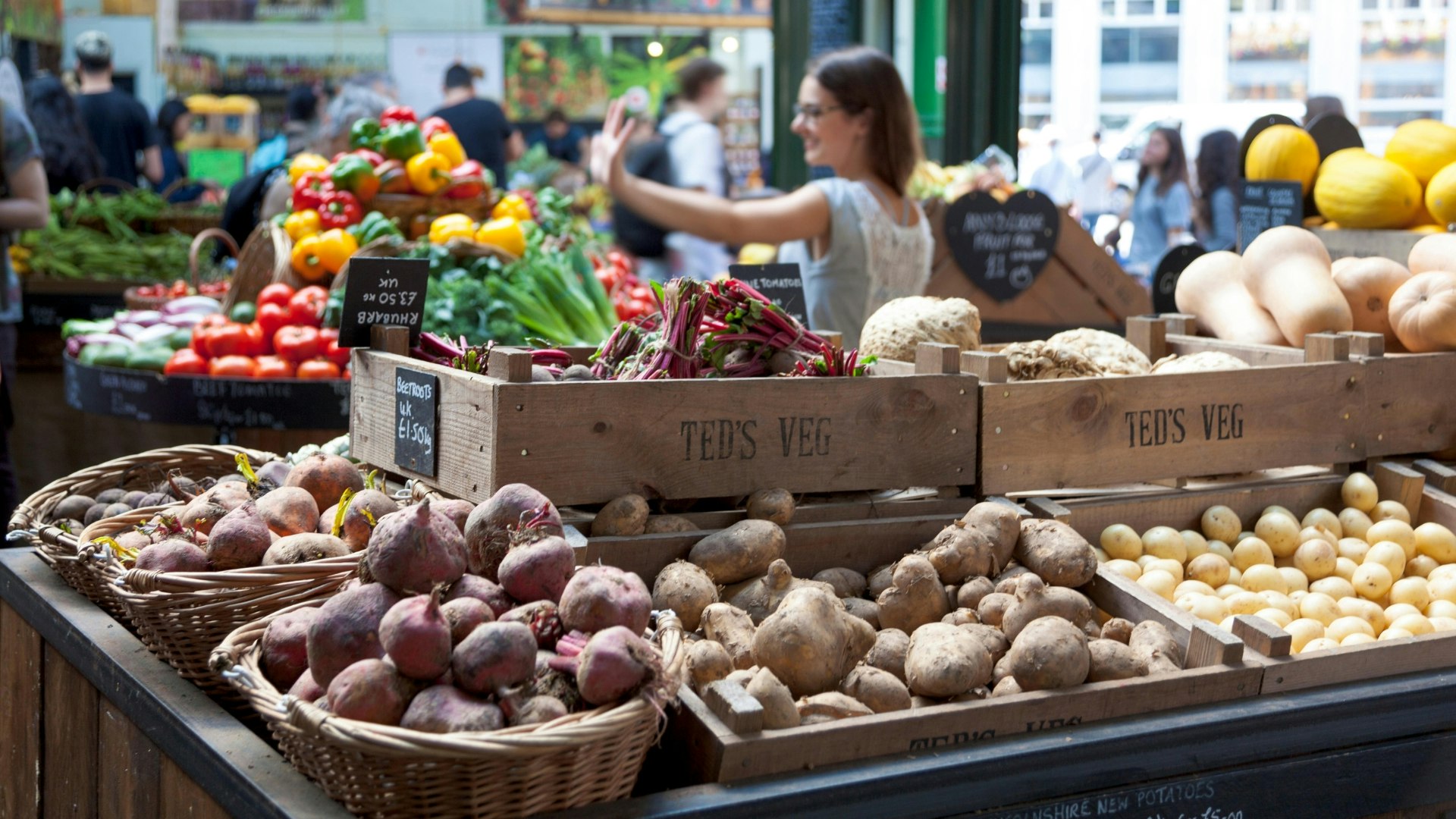 Vegetable stall at a farmer