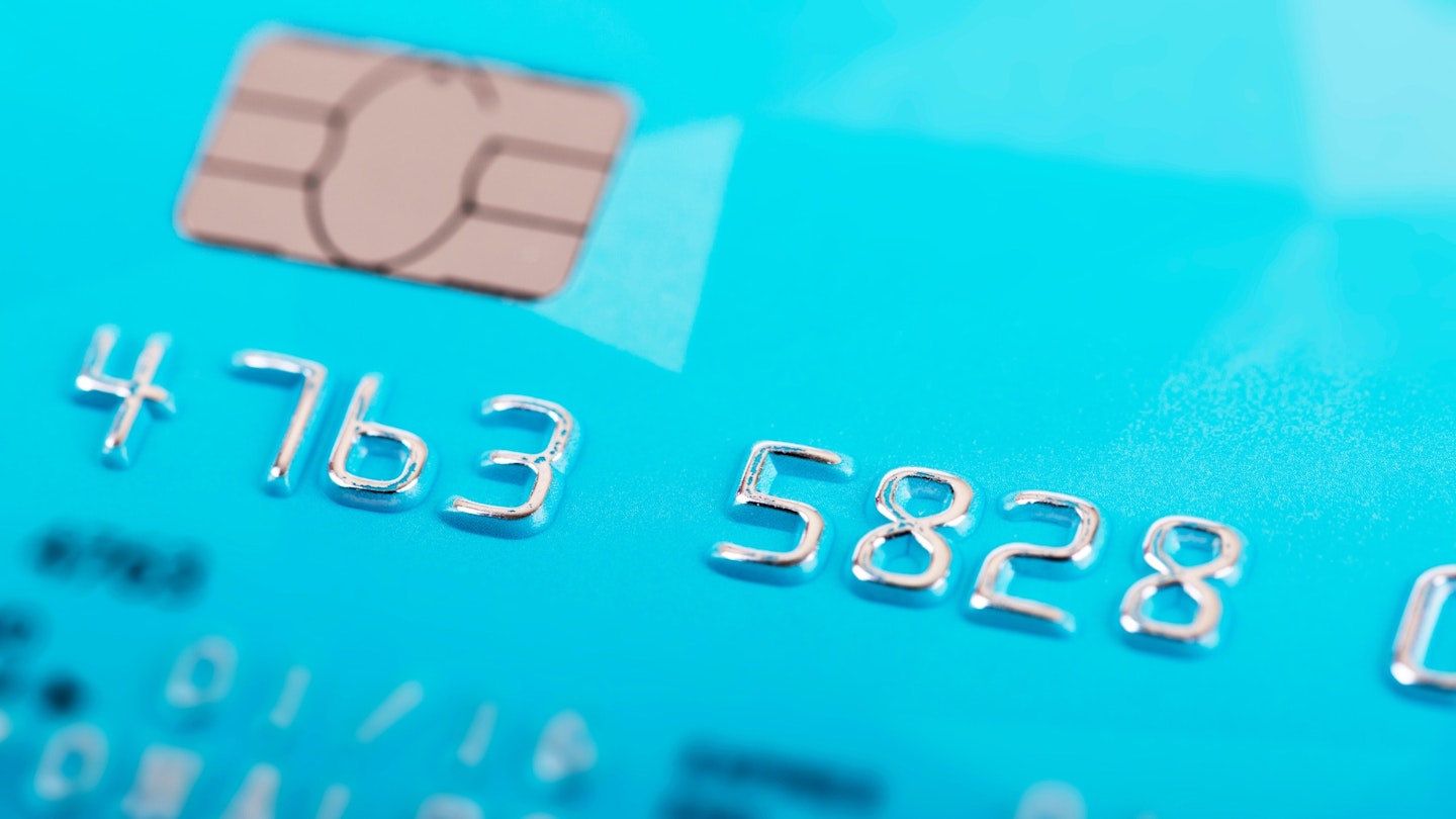 macro shot of credit card numbers