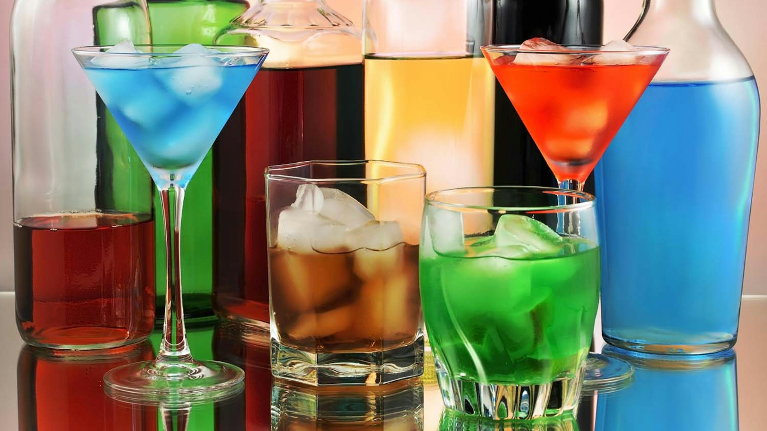 variety of alcoholic drinks