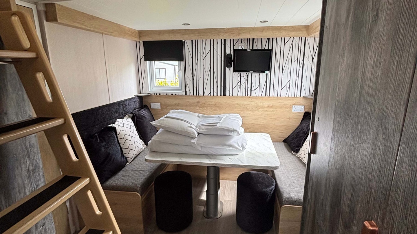 Dining table in Rockley Park Glamping Pod