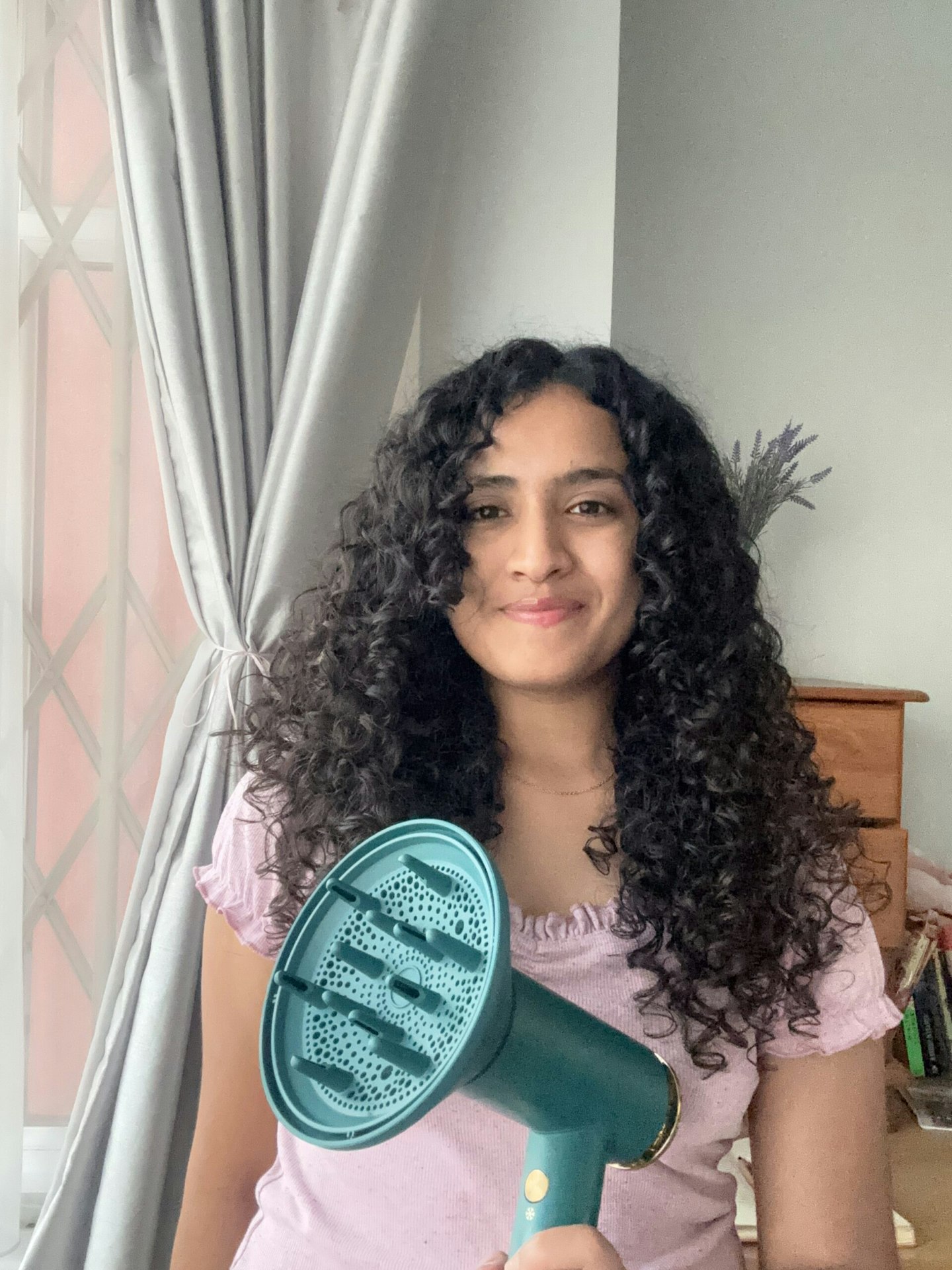 Tester after using the DryOnic Ionic Fast Drying Hair Dryer