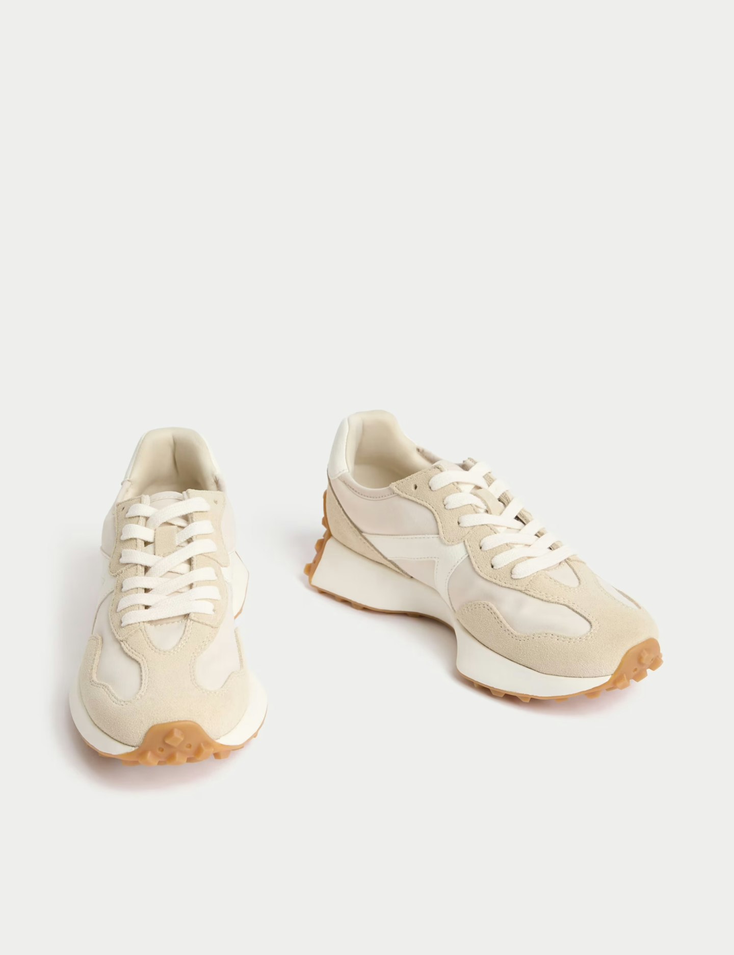 Image of the Suede Panel Lace-Up Trainers
