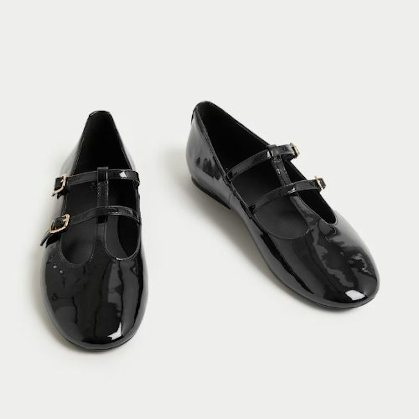 Marks and Spencer Collection Patent Strappy Flat Mary Jane Ballet Pumps