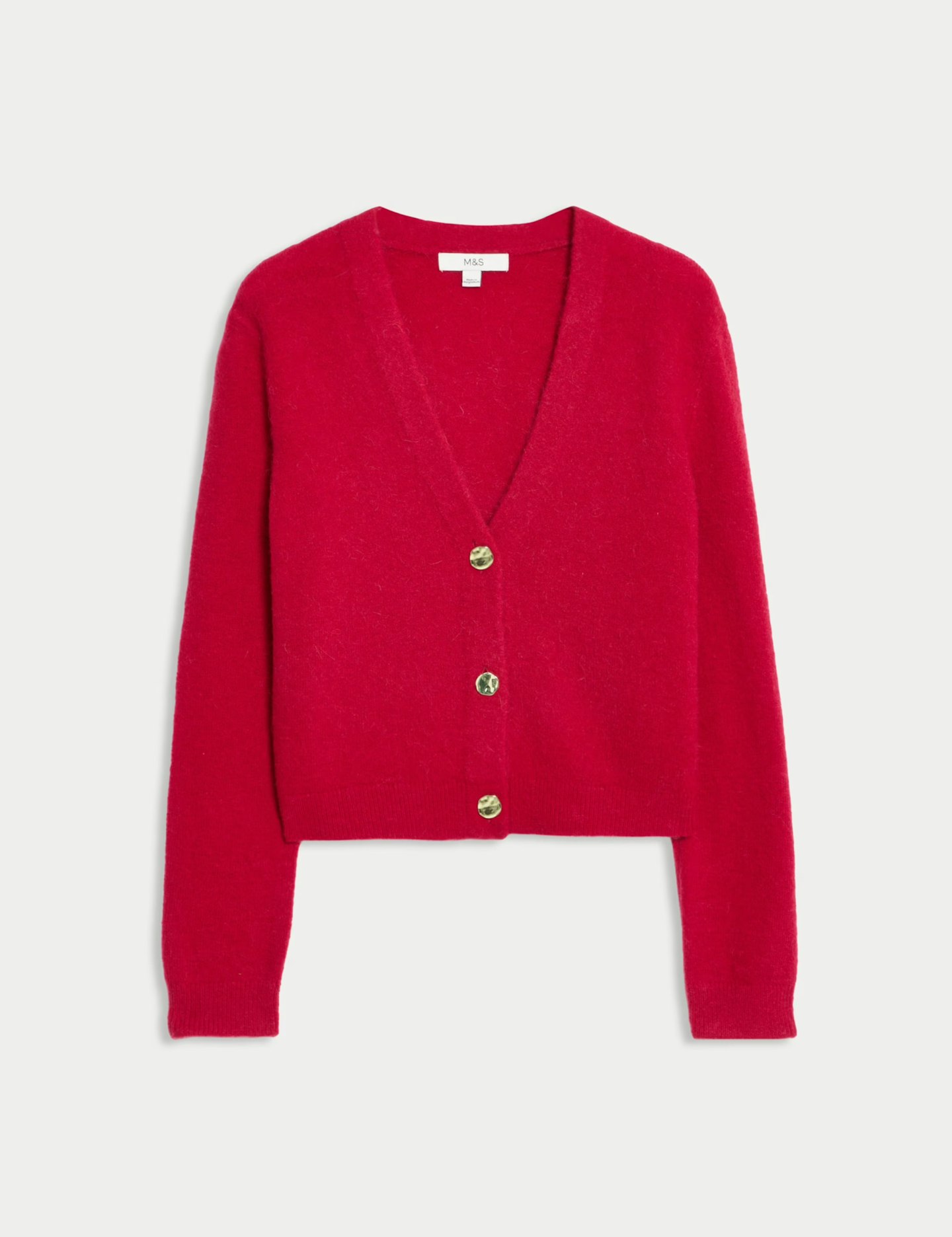 Image of the V-Neck Cropped Cardigan with Alpaca