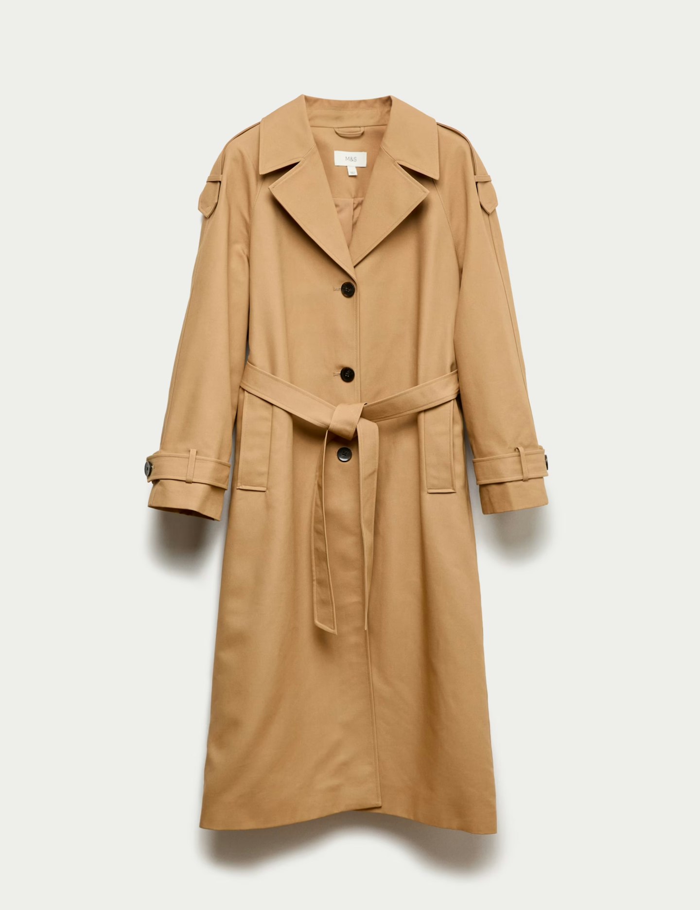 Image of the Cotton-Rich-Belted-Longline-Trench-Coat