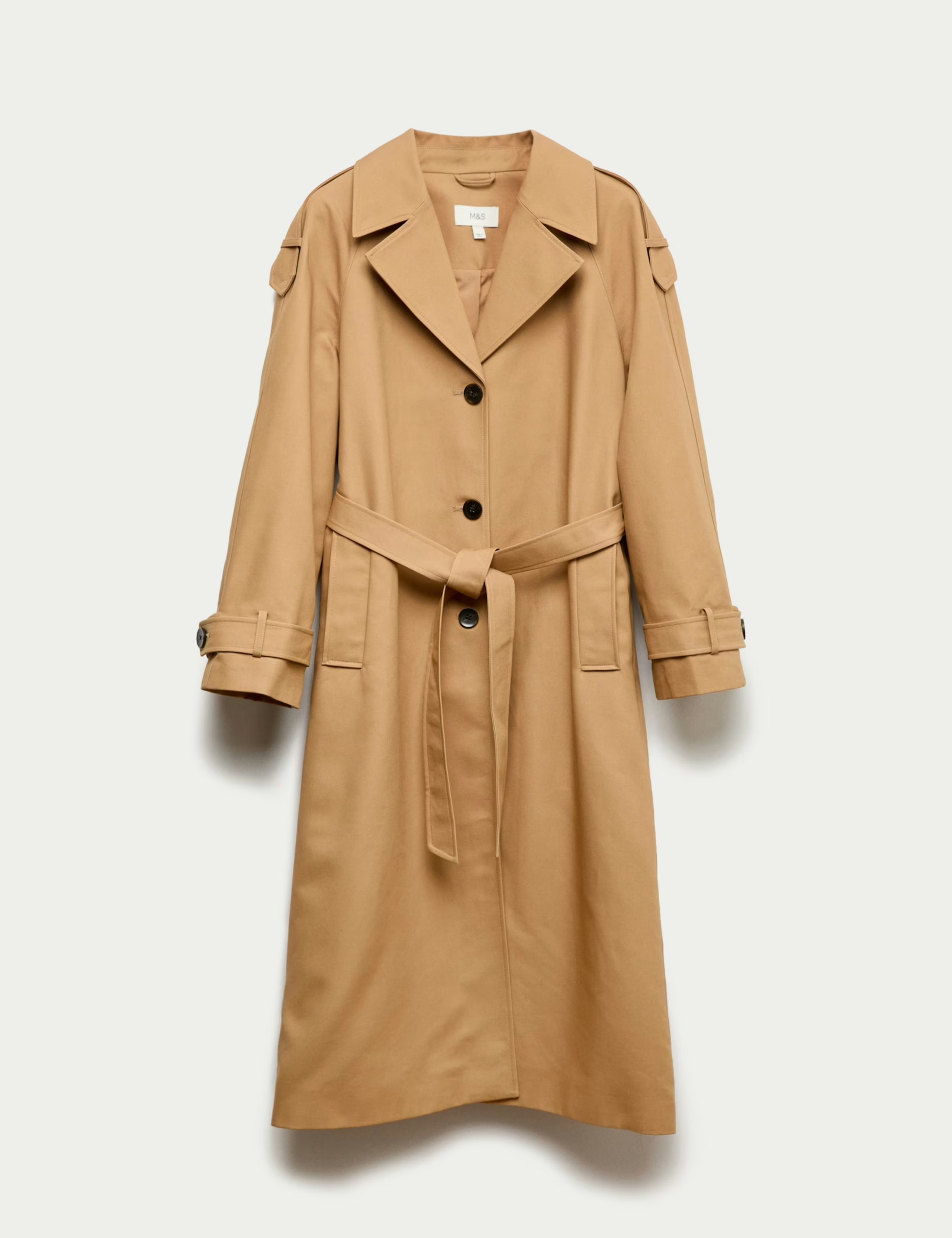 Image of the Cotton-Rich-Belted-Longline-Trench-Coat