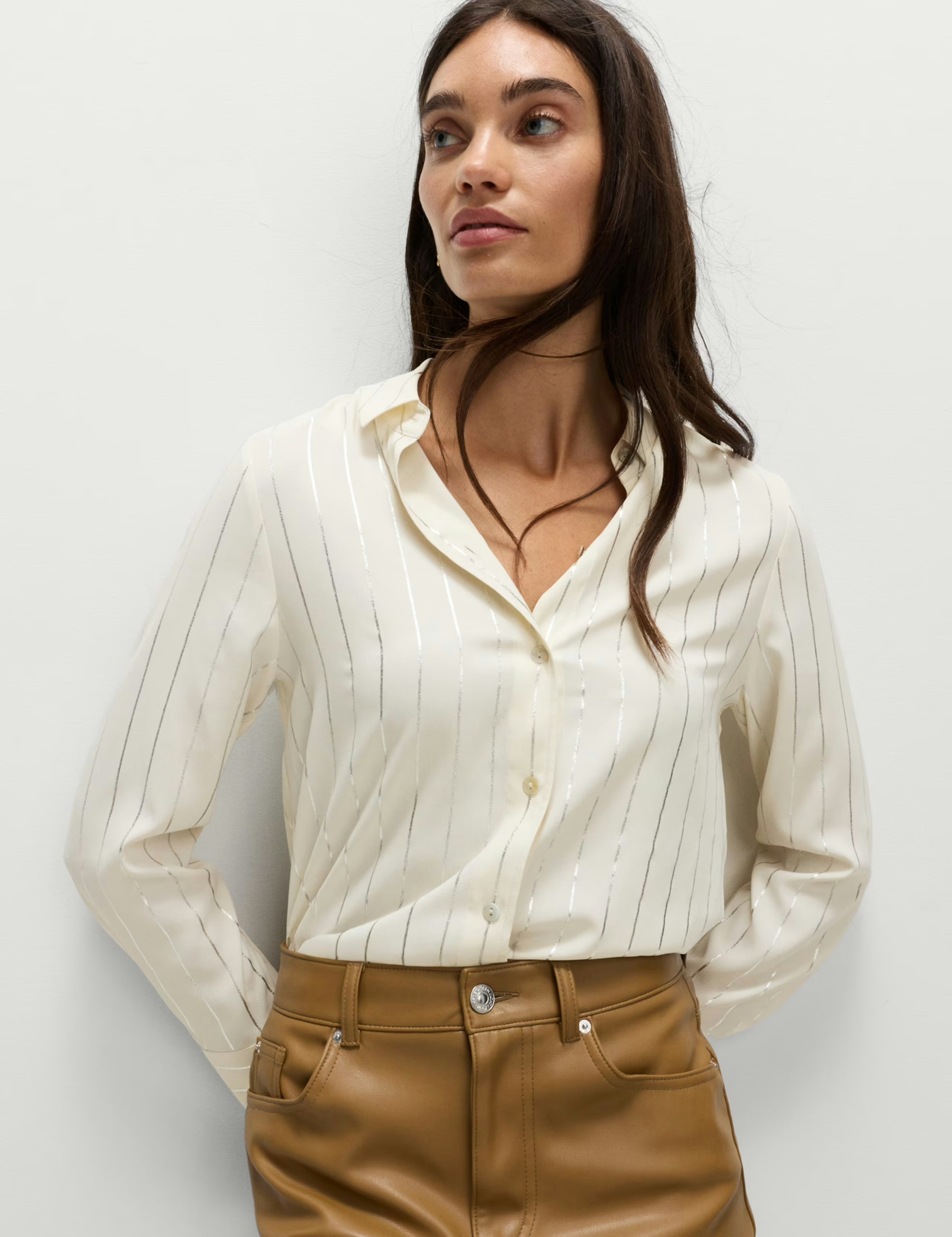 Image of the M&S Foil Print Collared Shirt