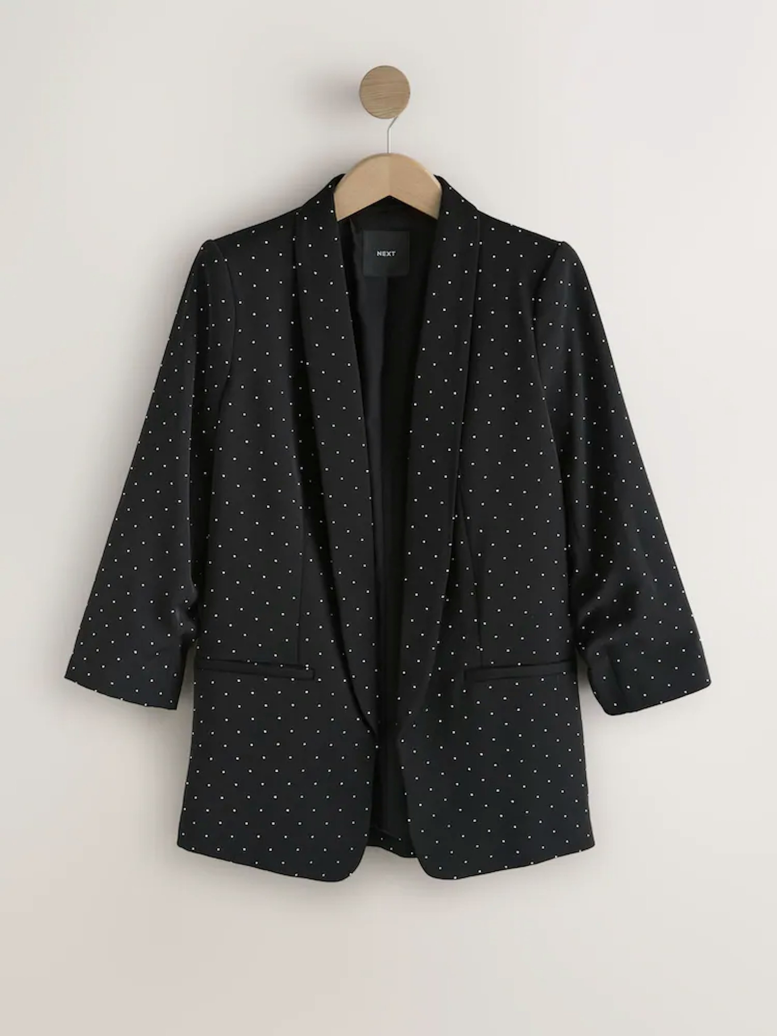 Image of the Next Black Embellished Stud Ruched Sleeve Occasion Blazer