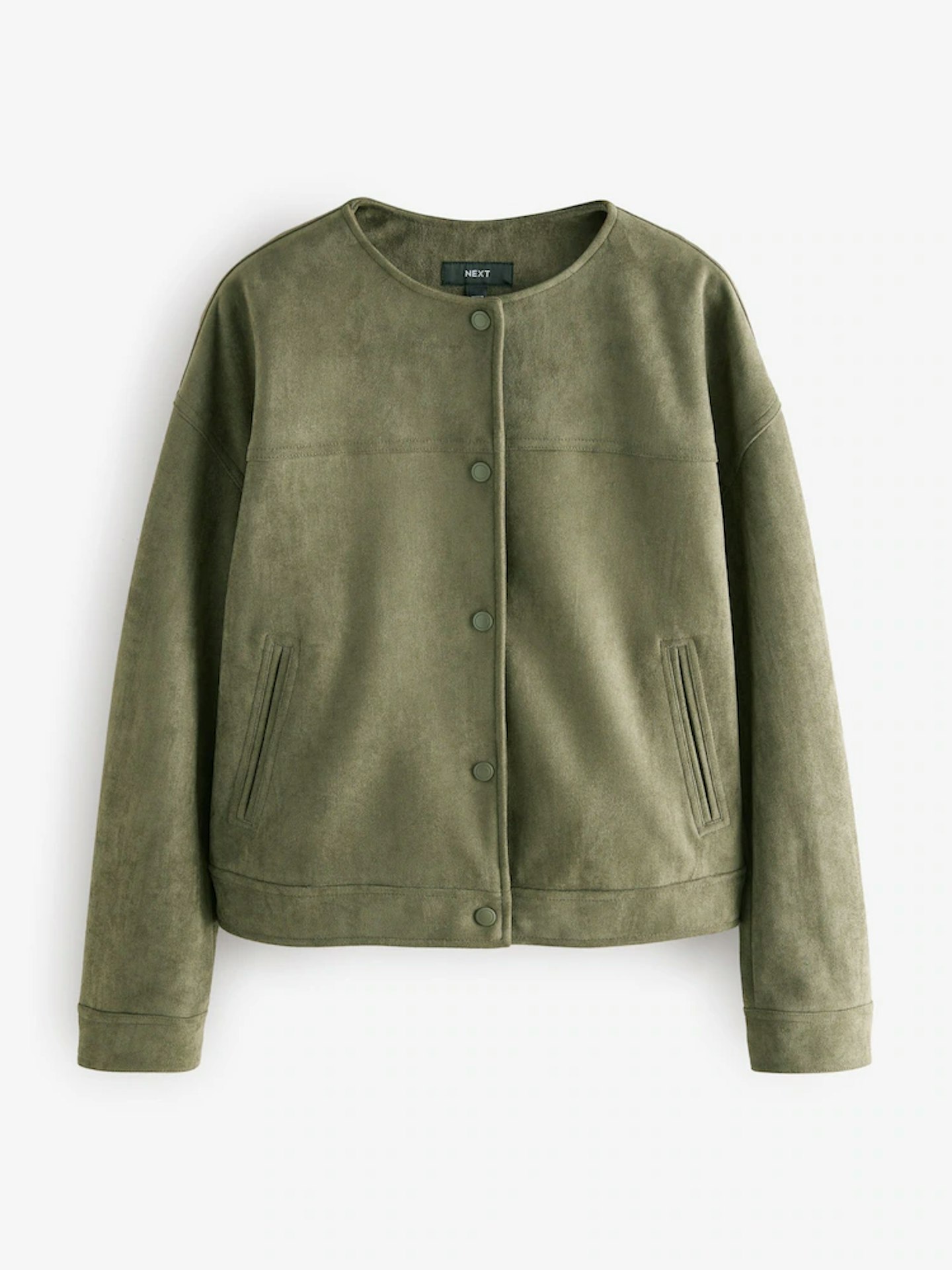 Image of the Next Khaki Green Suedette Bomber Jacket