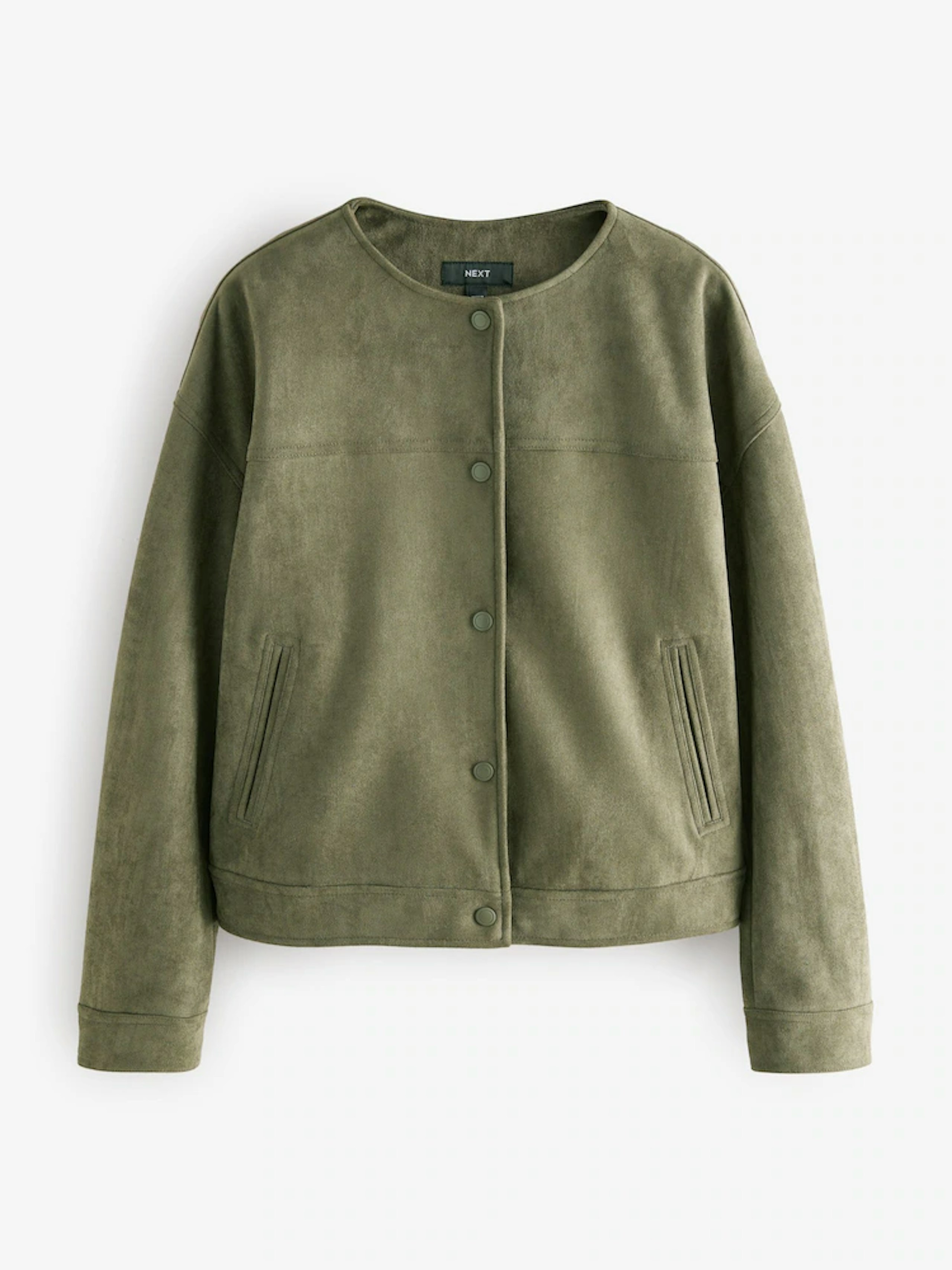 Image of the Next Khaki Green Suedette Bomber Jacket