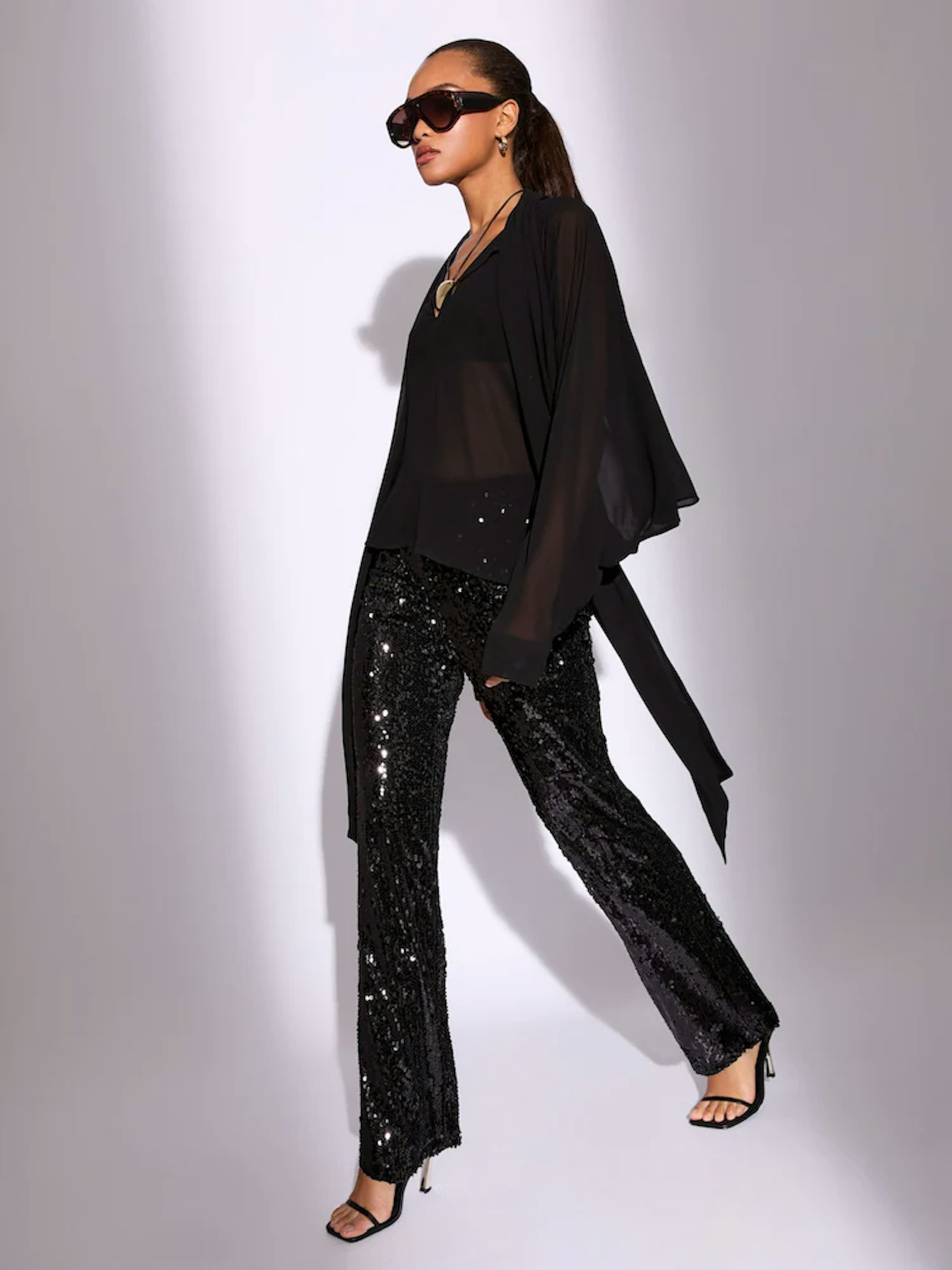 Image of the Next Lipsy Black Sequin Trousers