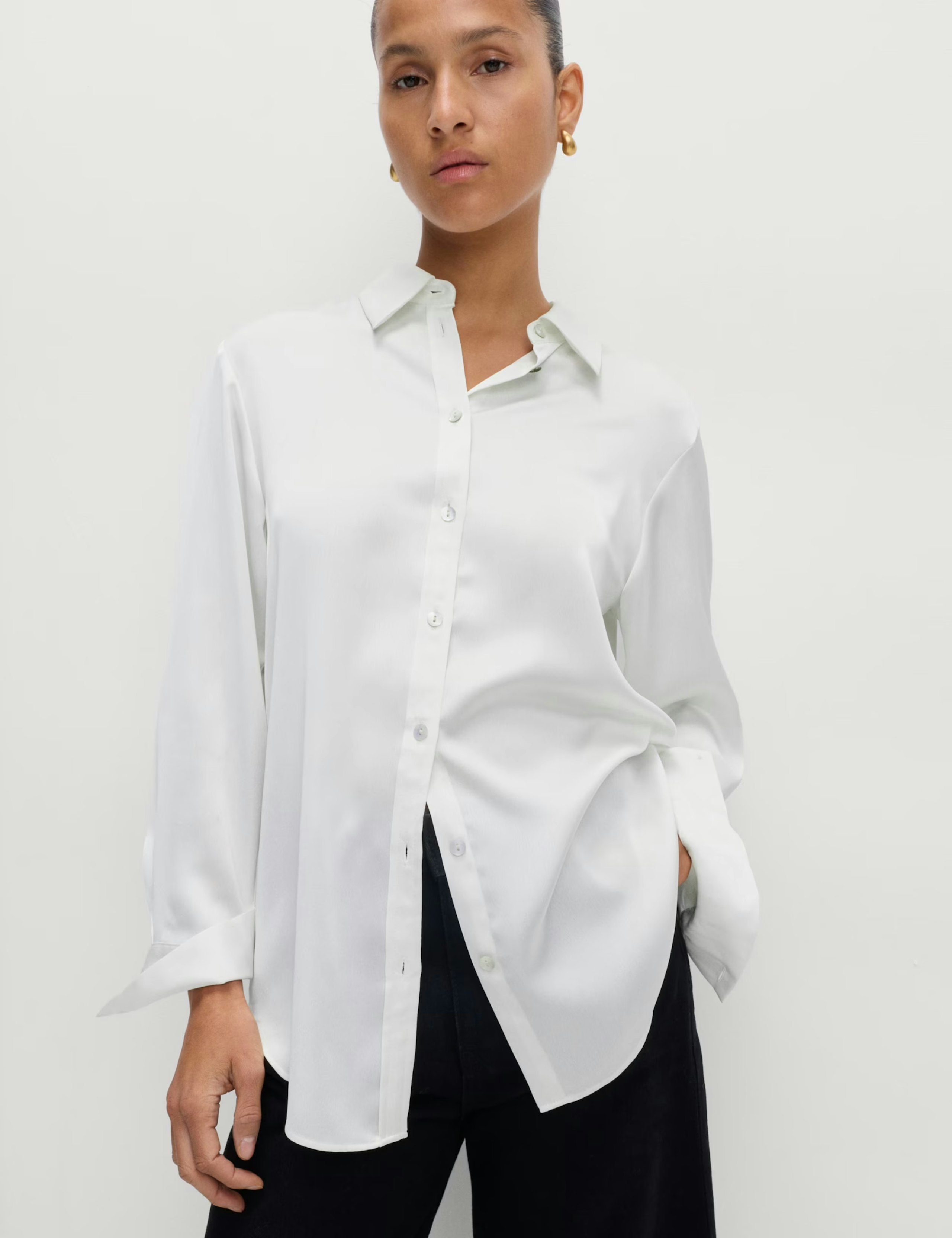 Image of the M&S Satin Collared Shirt