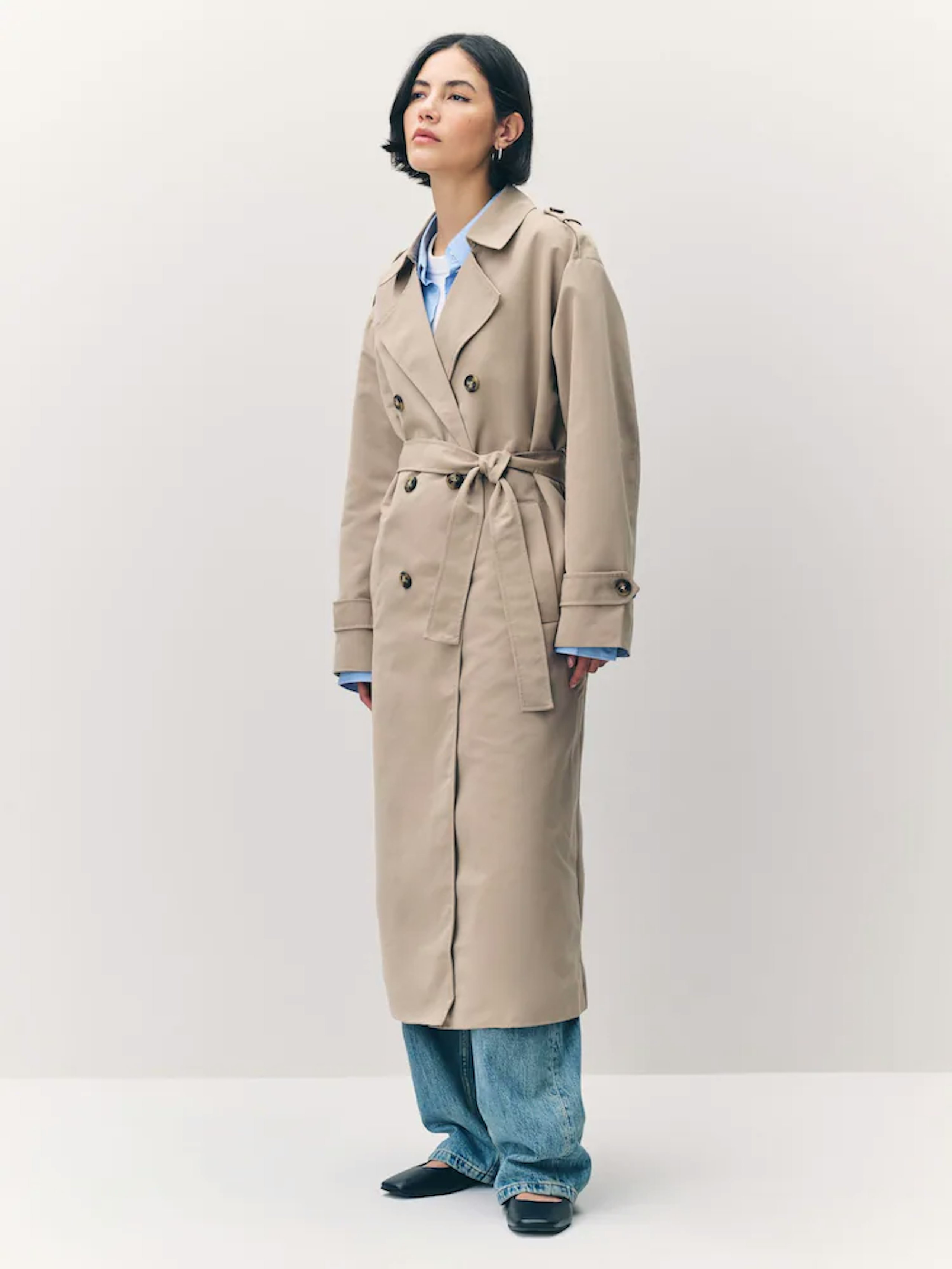 Image of the Vero Moda Natural Long Belted Trench coat
