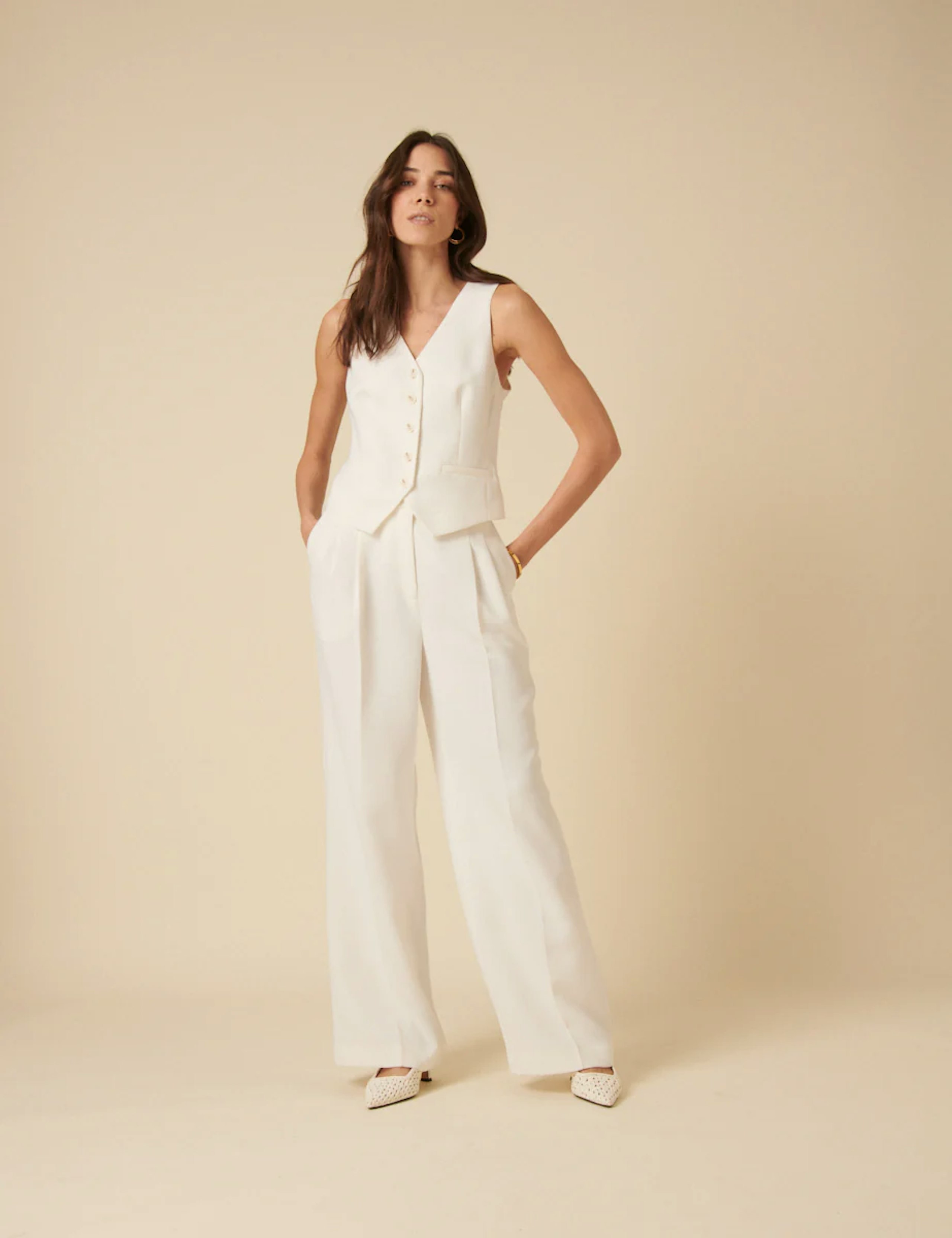 Image of the White Jax Tailored Crepe Trousers