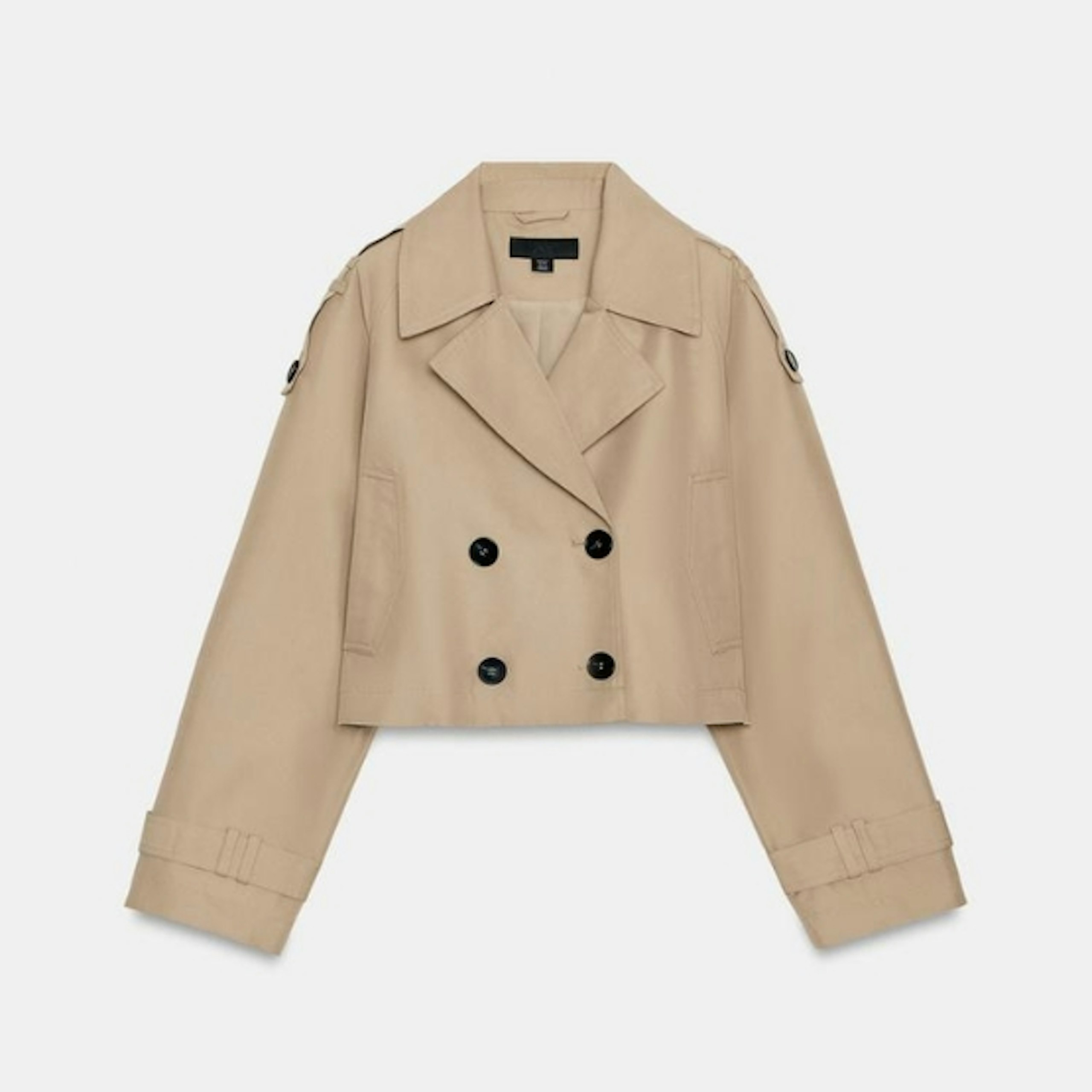 Zara Double-Breasted Short Trench Coat