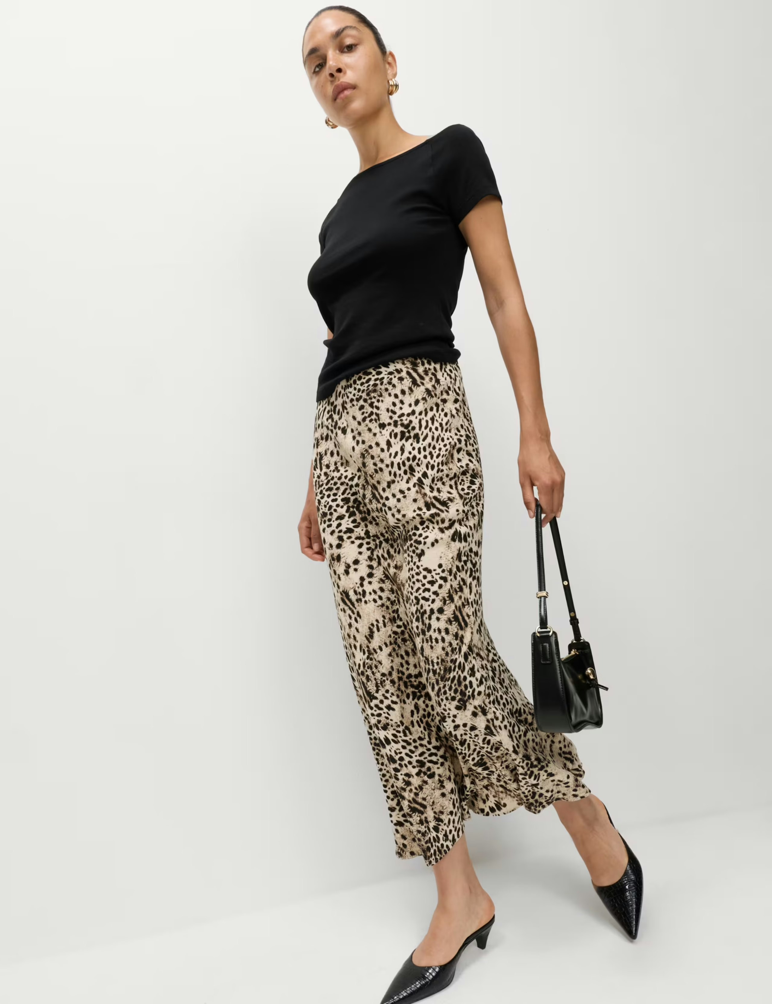 Image of the M&S Animal Print Maxi Slip Skirt