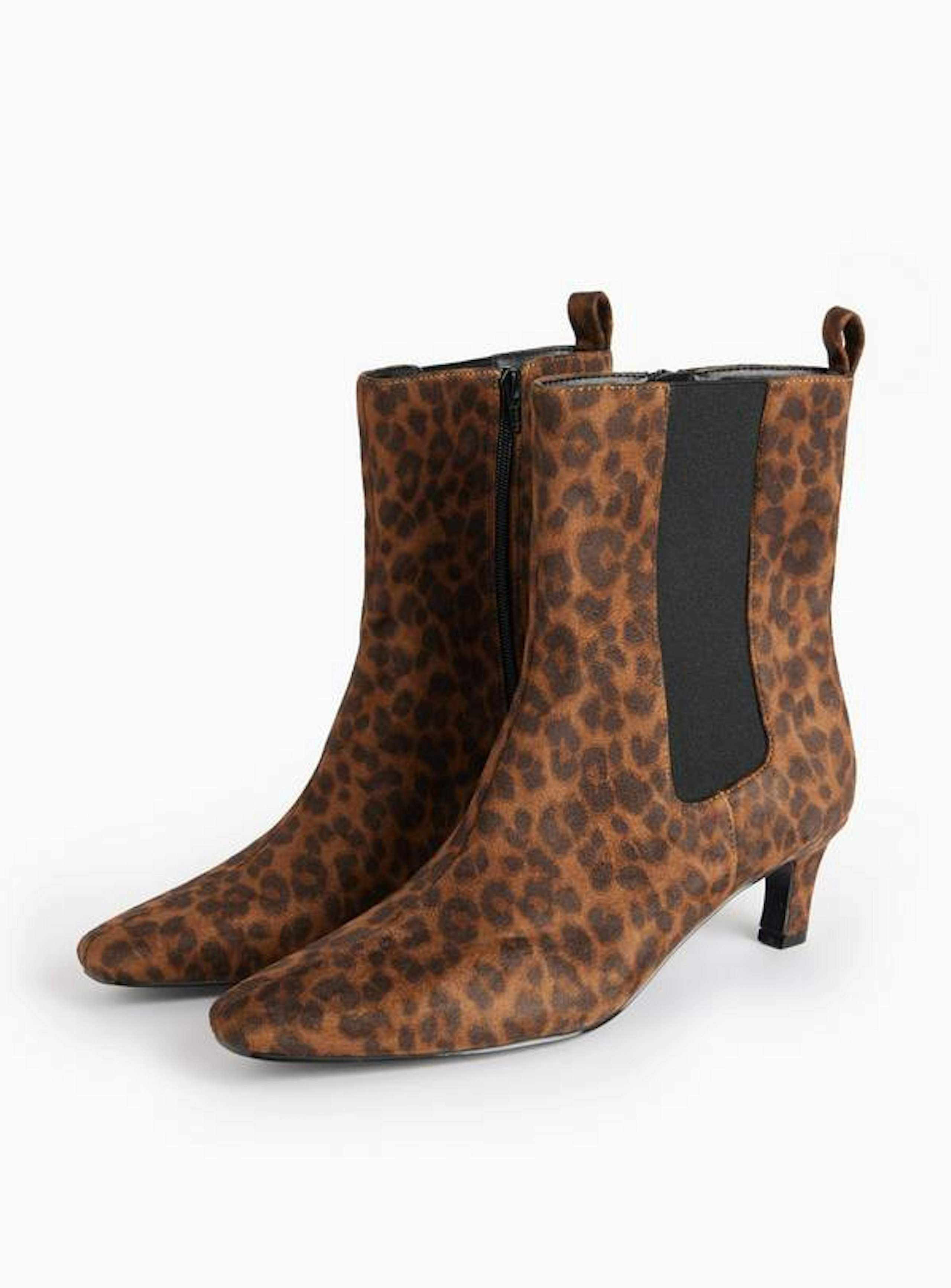 Image of the Leopard Print Pointed Toe Heeled Boots