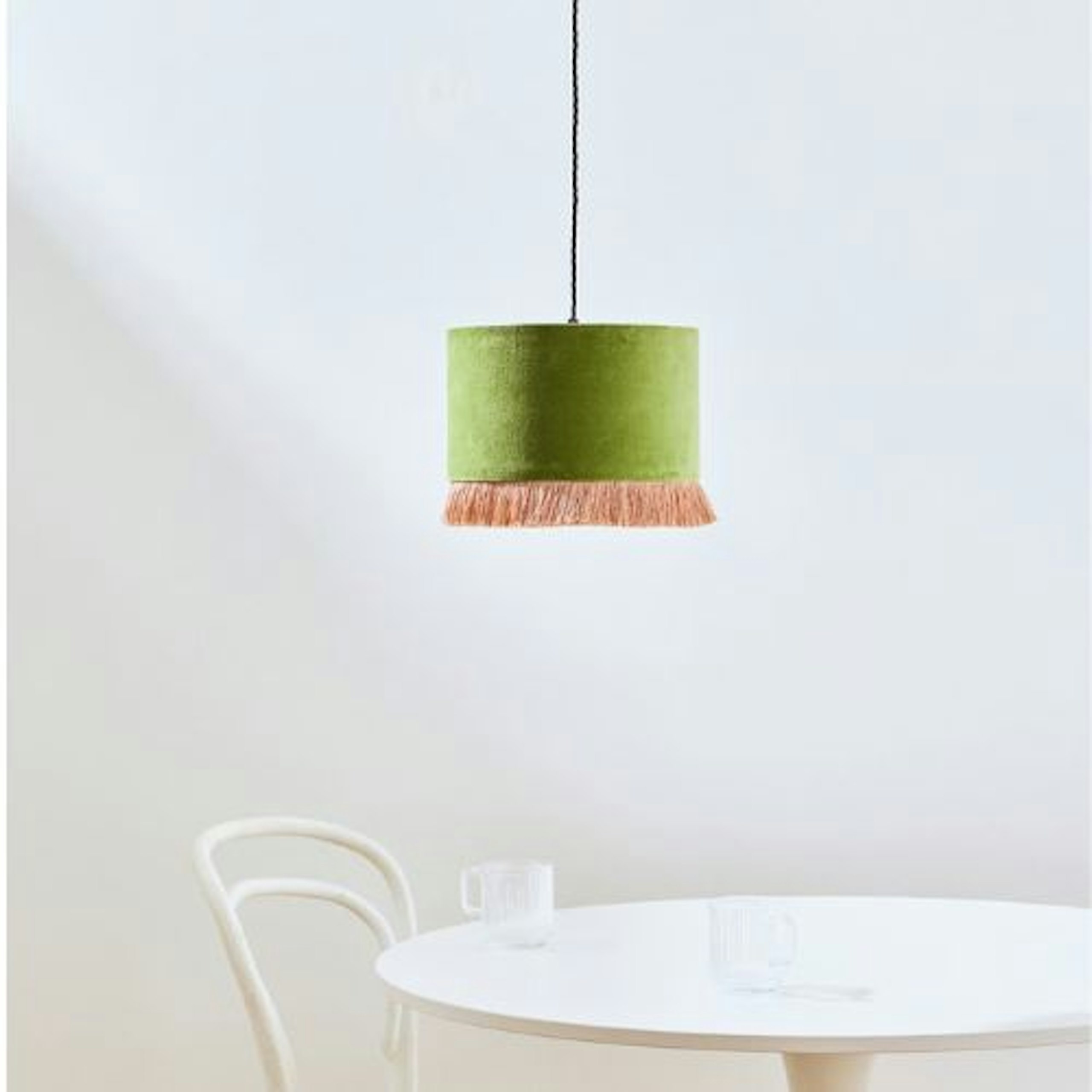 Ero Green Velvet & Tassel Drum Lamp Shade