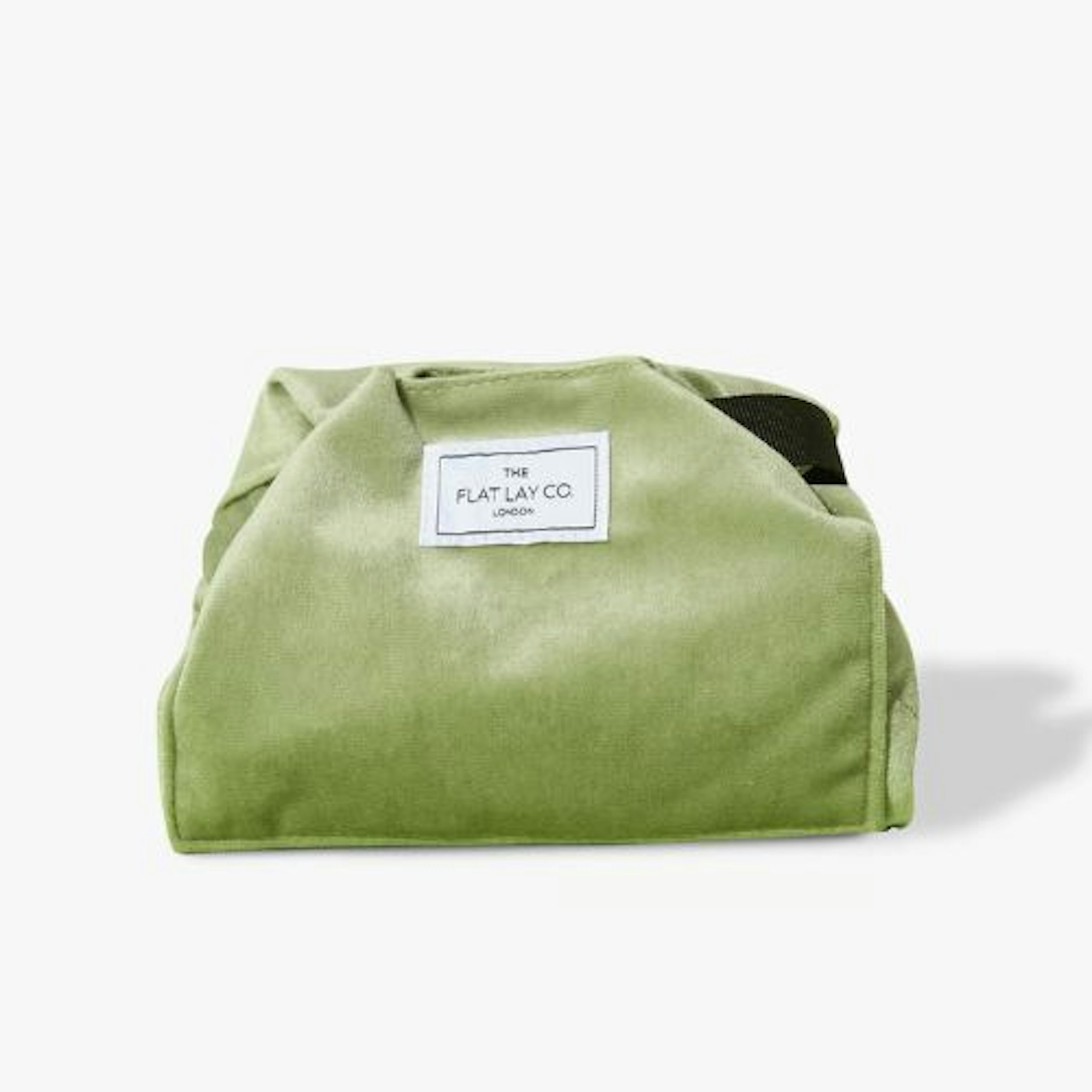 The Flat Lay Co Sage Green Velvet Make Up Bag