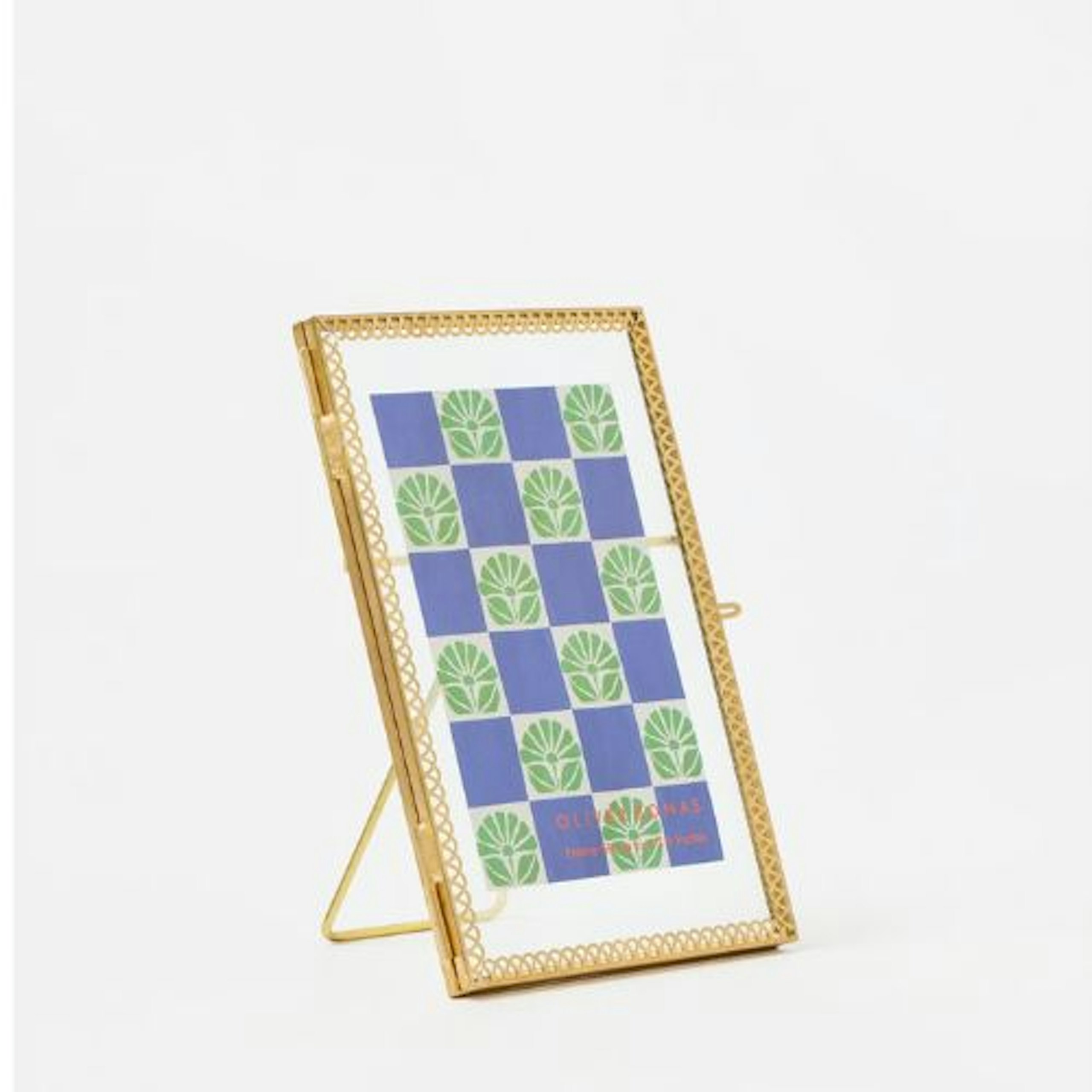 Oliver Bonas Lace Edge Gold Standing Portrait Photo Frame