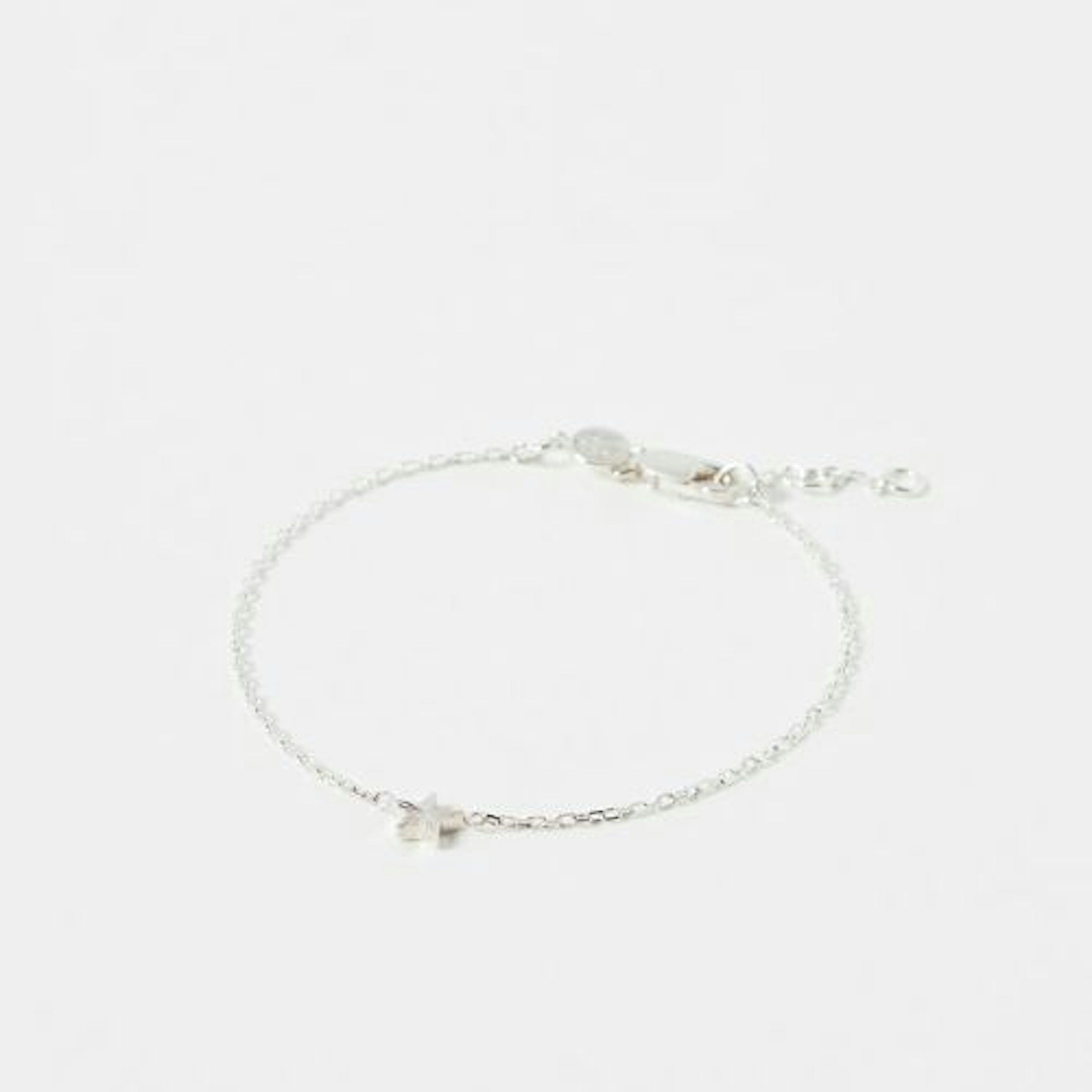 Oliver Bonas Haru Engraved Star Silver Charm Bracelet
