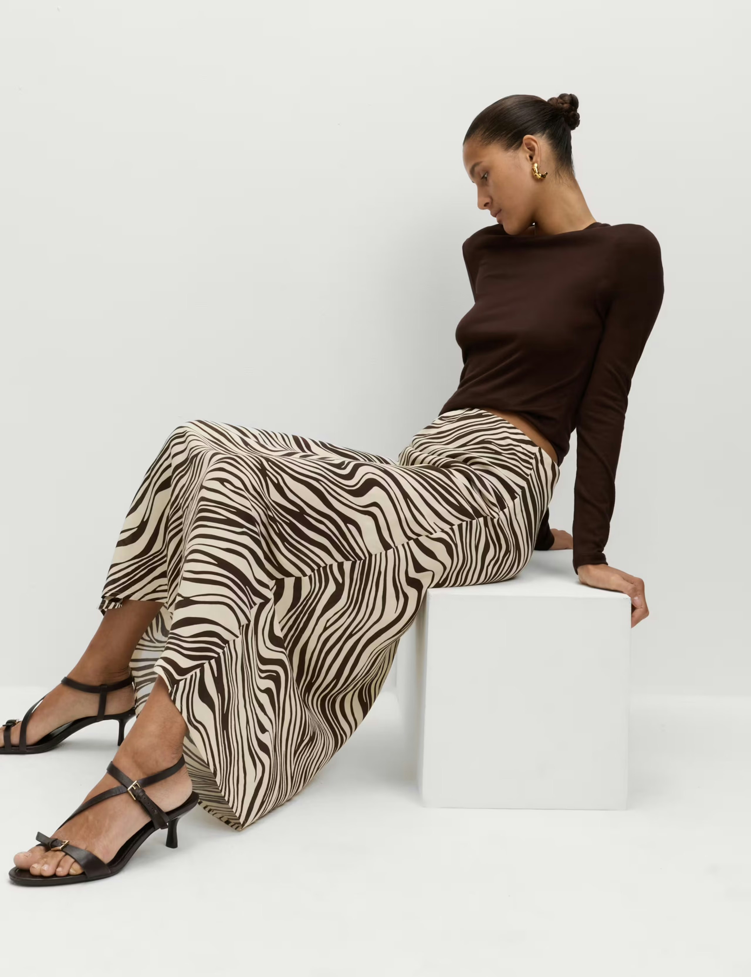 Image of the M&S Printed Midaxi Slip Skirt
