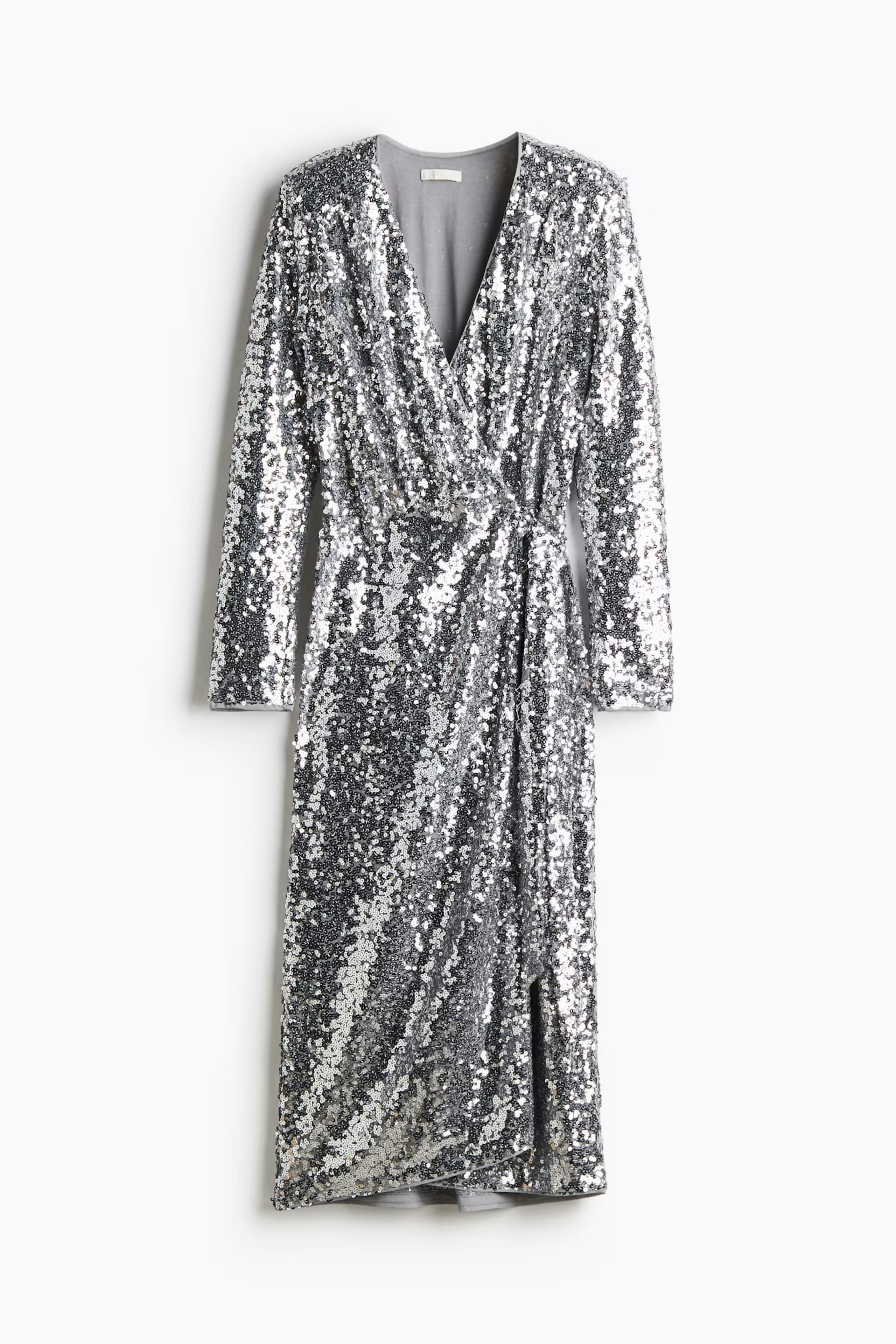 Image of the H&M Sequined Wrap Dress
