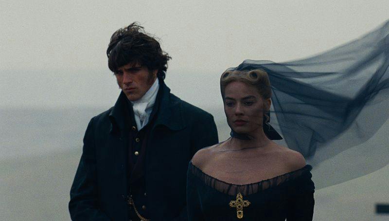 Heathcliff (Jacob Elordi) and Catherine (Margot Robbie) in Wuthering Heights