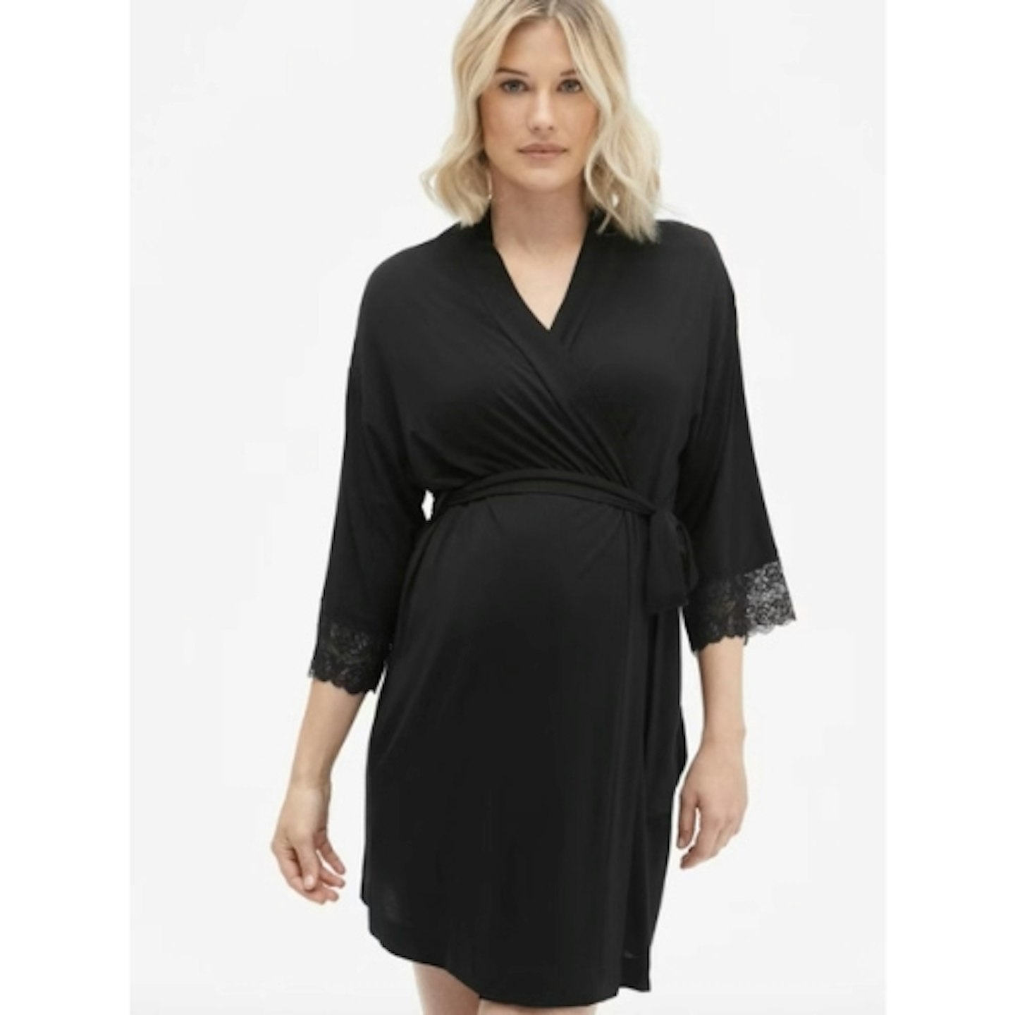 Gap Maternity Lace Trim Robe in Modal