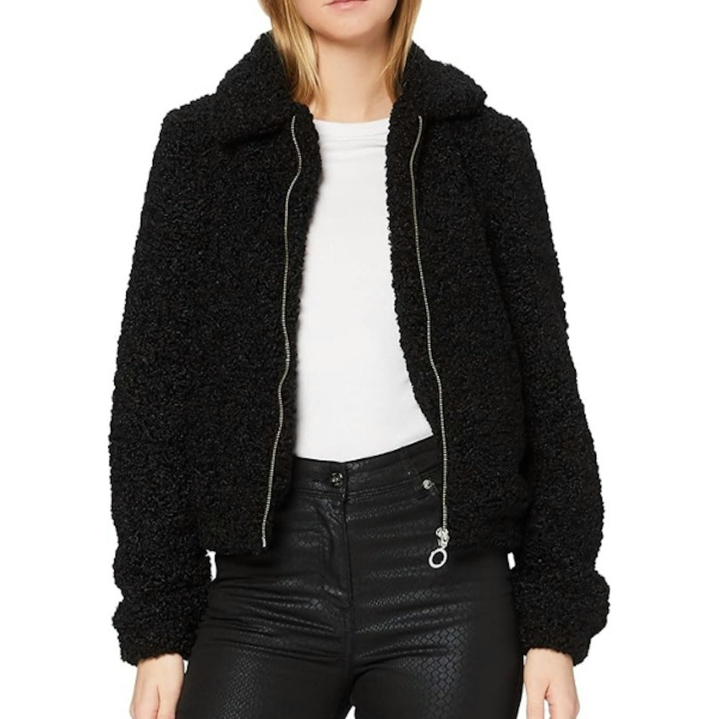 Amazon Brand - find. Women's Borg Bomber Jacket Long Sleeve Jacket