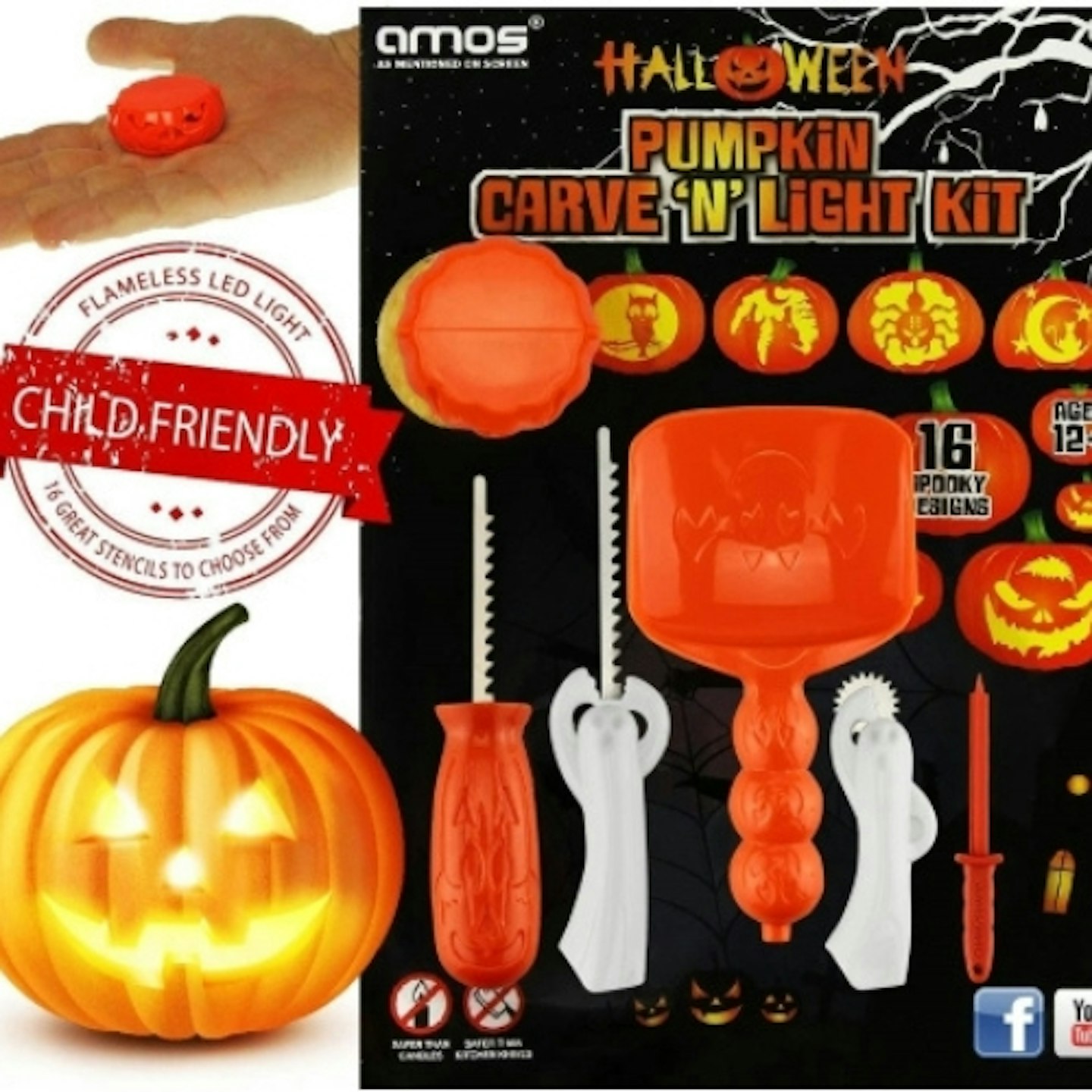 AMOS Halloween Pumpkin Carving Kit