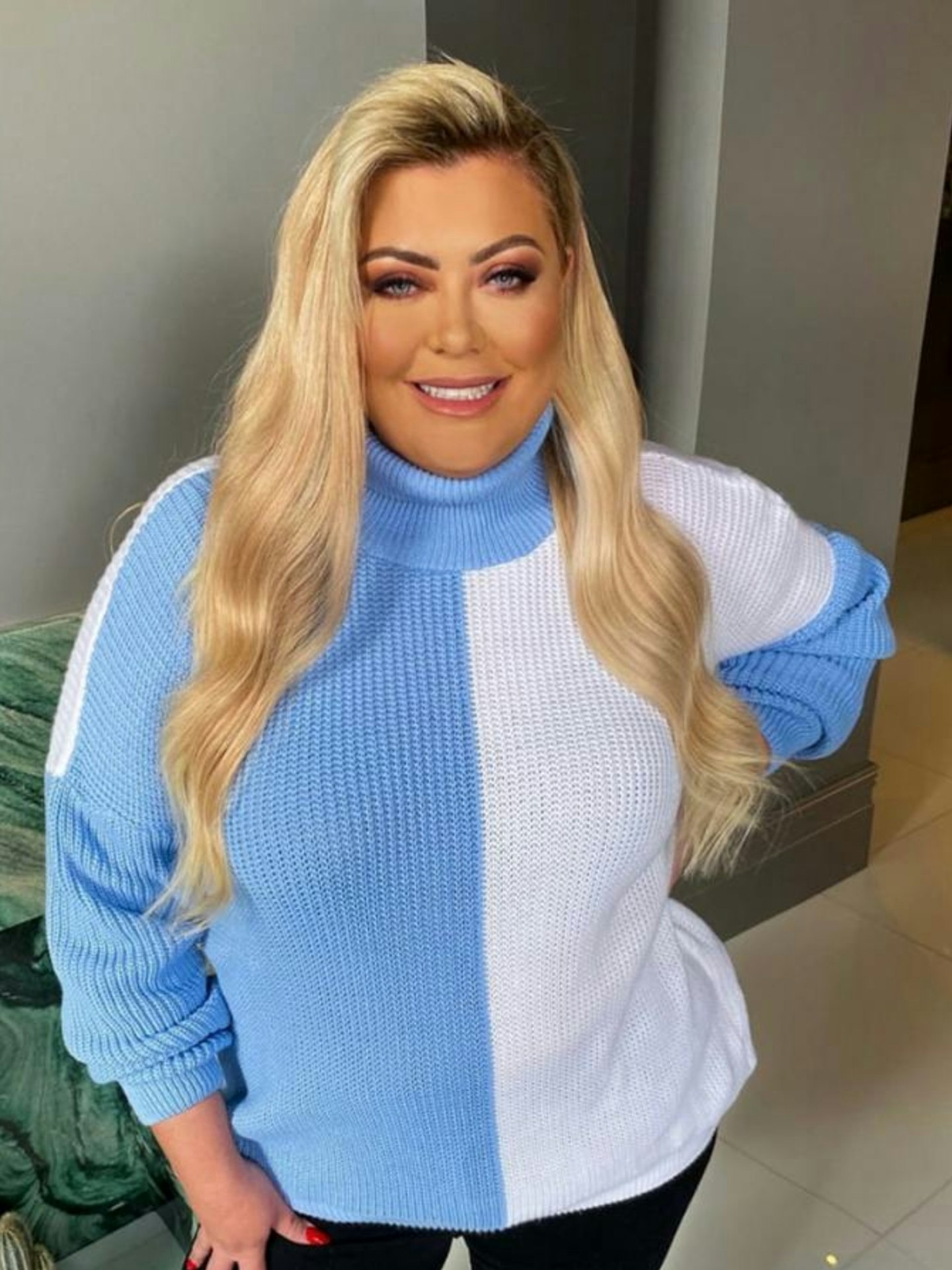 CURVE GEMMA COLLINS CURVE VERTICAL COLOUR BLOCK ROLL NECK JUMPER