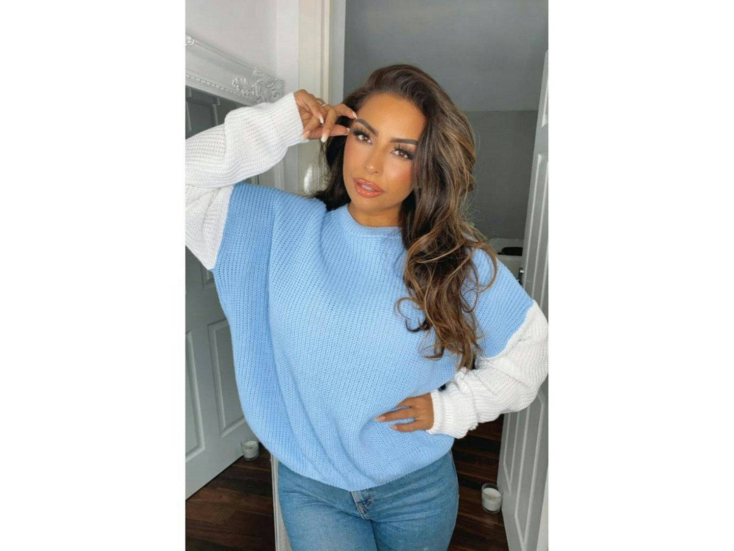 GEMMA COLLINS Balloon Sleeve Colour Block Jumper