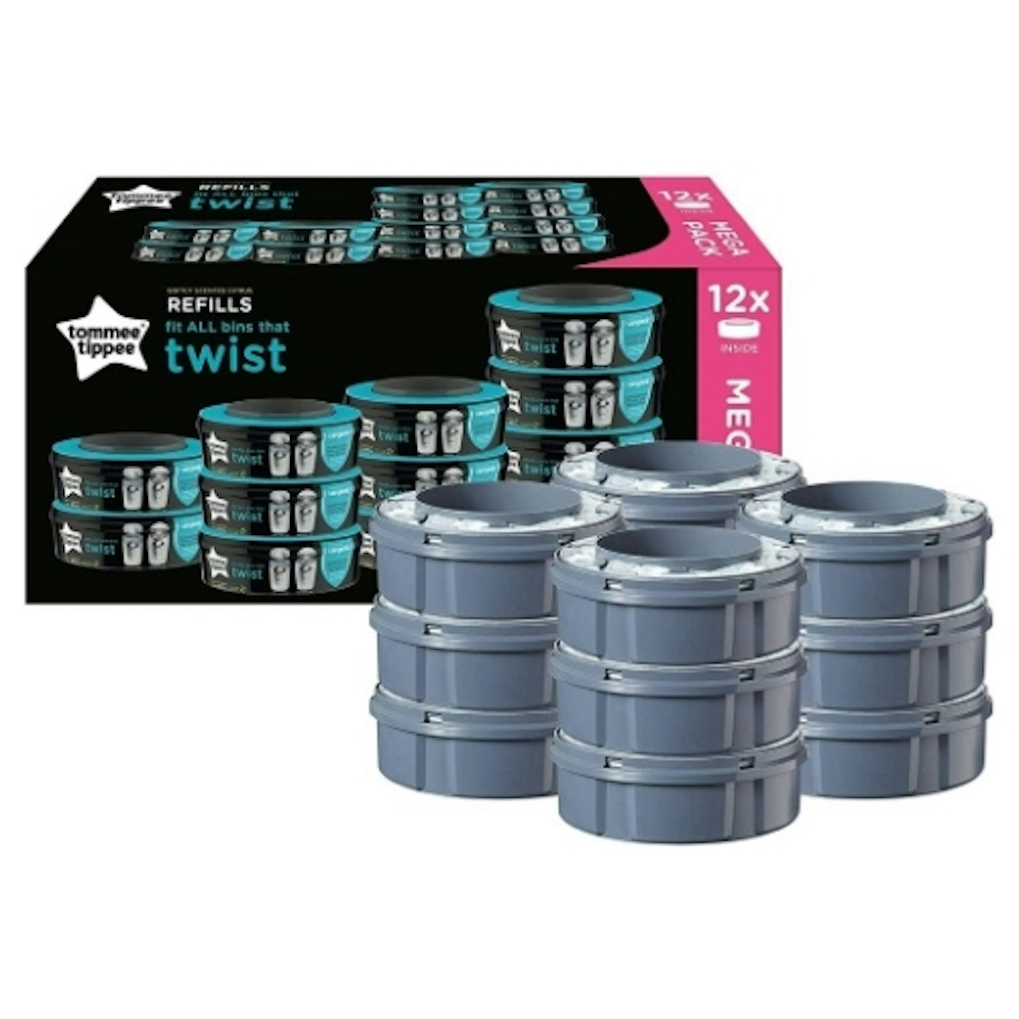 Tommee Tippee Twist and Click Enhanced Nappy Disposal Sangenic Tec Refills