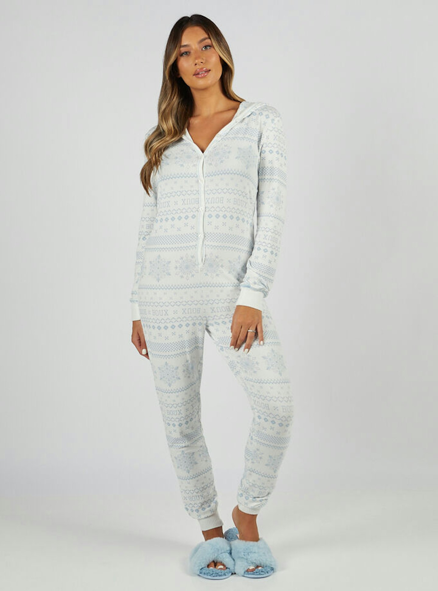 Boux Avenue Fairisle Soft Touch Onesie - Ivory Mix