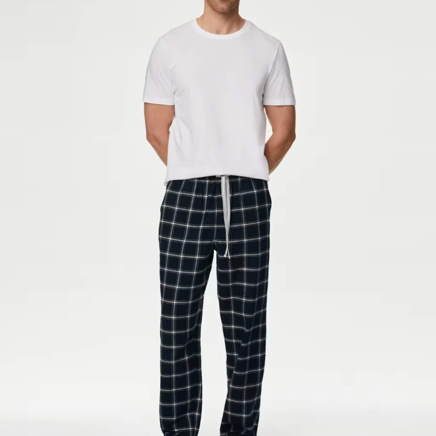 Marks & Spencer Pure Cotton Checked Loungewear Bottoms