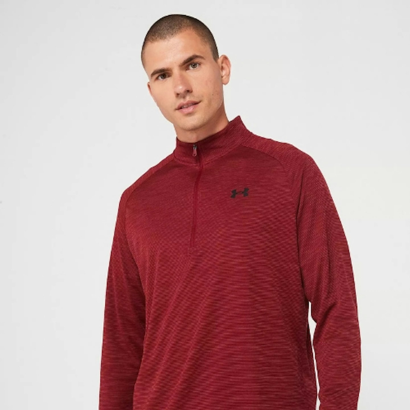 Under Armour Men's Training Tech Textured 1/2 Zip Top Burgundy