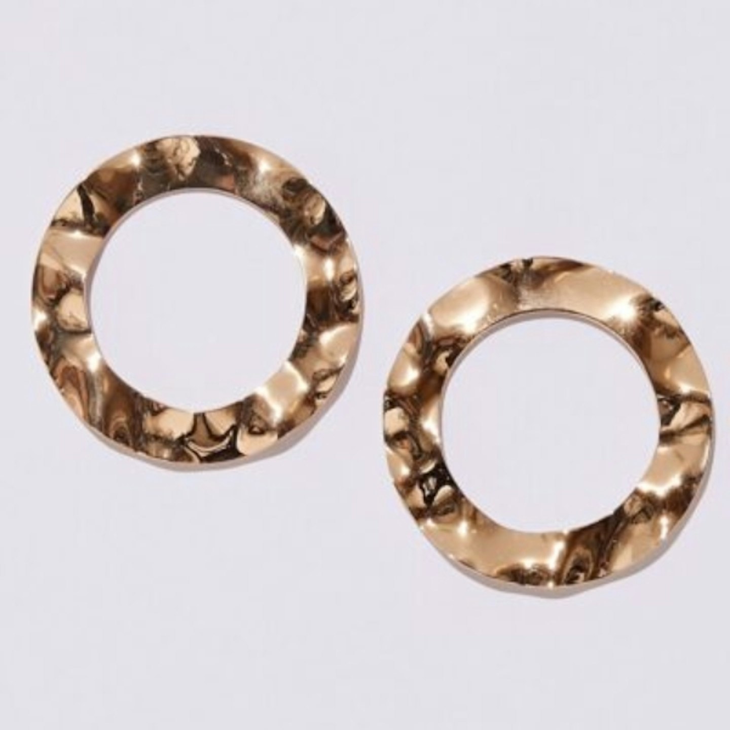 Gold Hammered Hoop Earrings