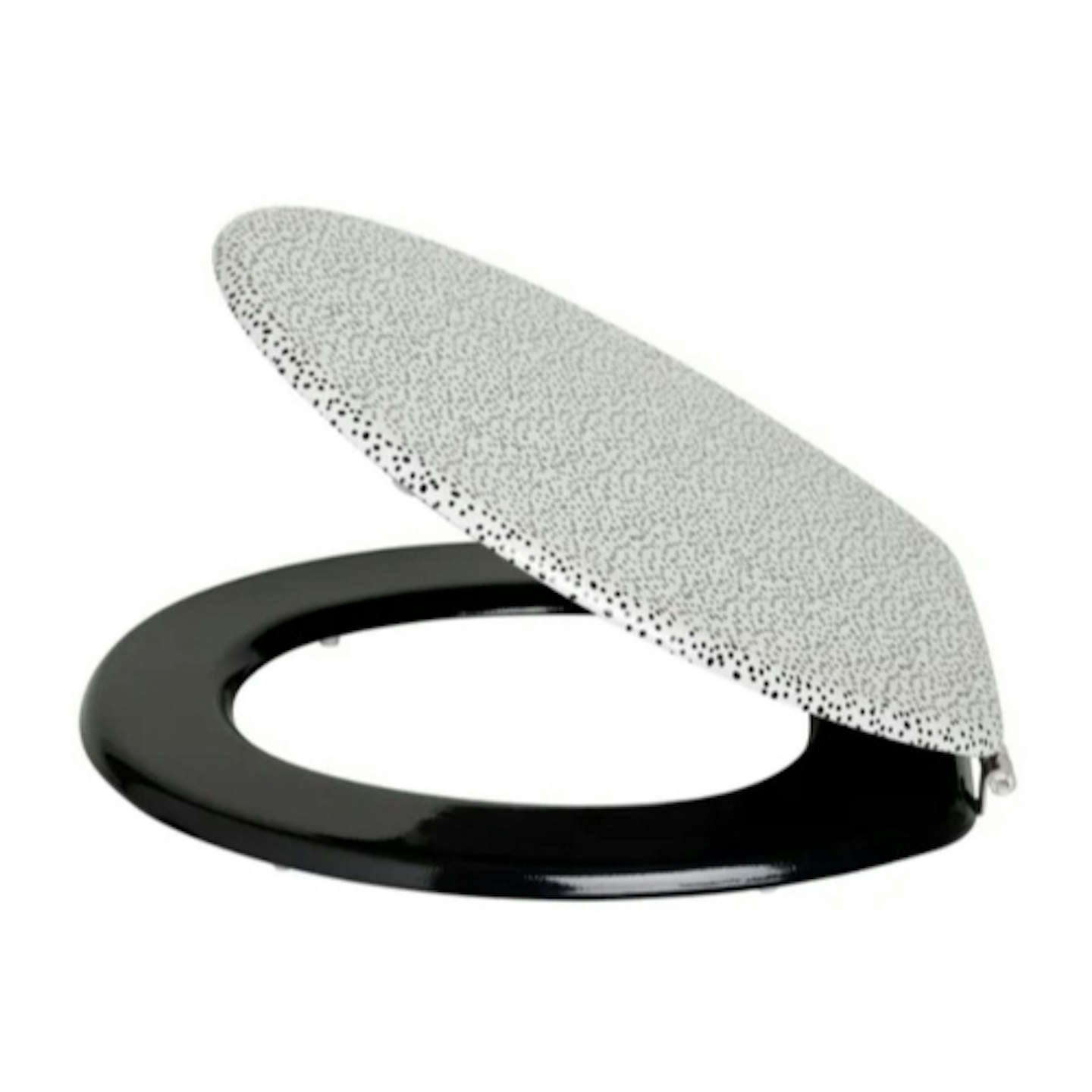 Dottie Pattern Toilet Seat with Black Ring