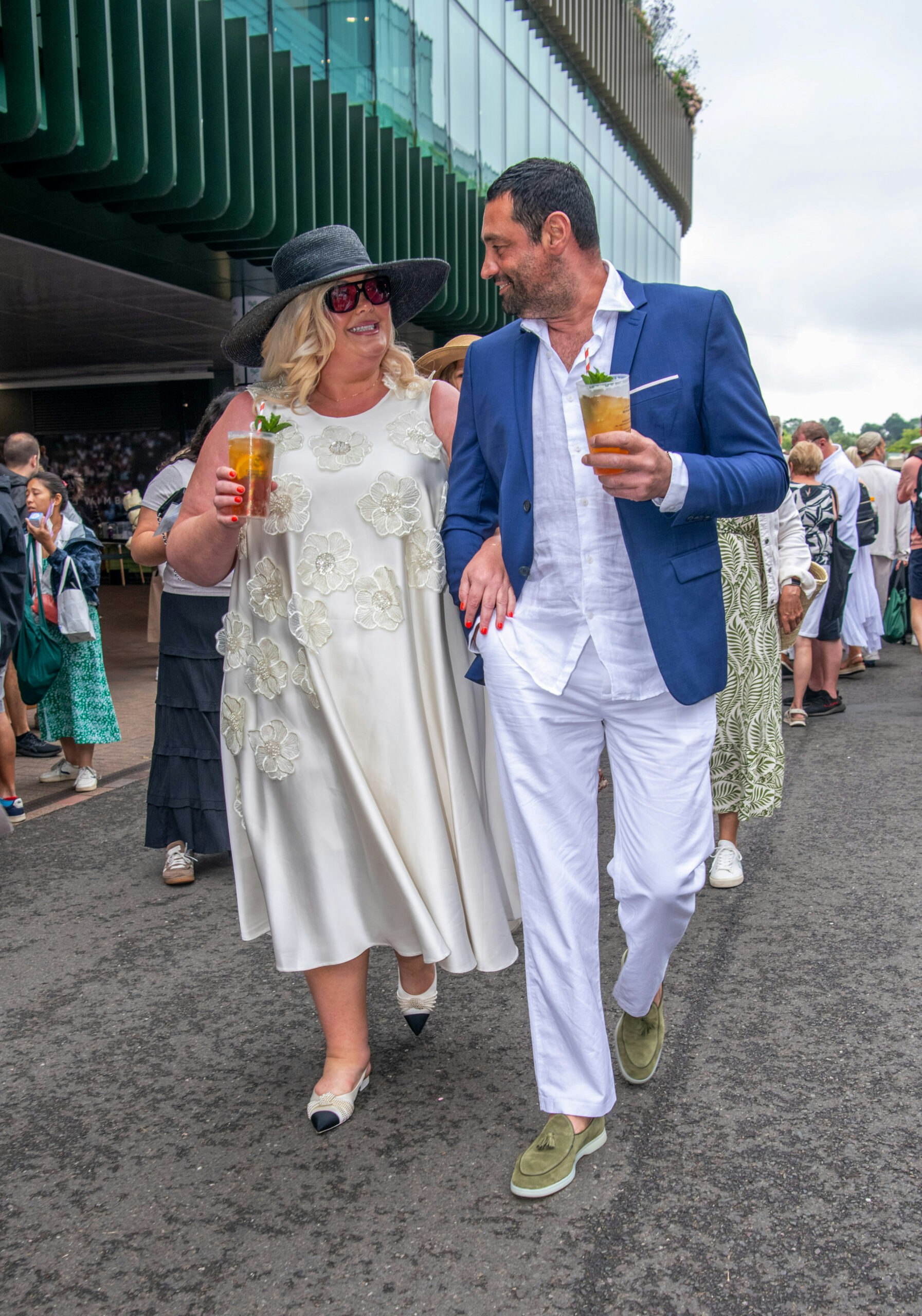gemma collins and rami hawash drinking a pmms