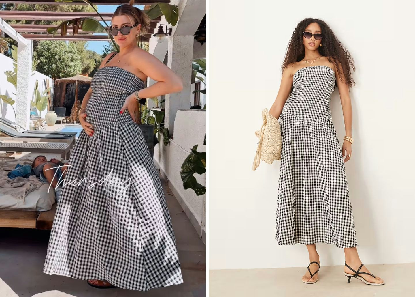 Olivia's gingham maxi dress