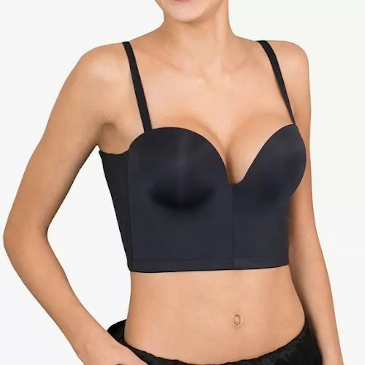 Gotoly Strapless Sticky Push Up Bra Backless Adhesive Invisible, with  Nipple Covers(Black Medium) 