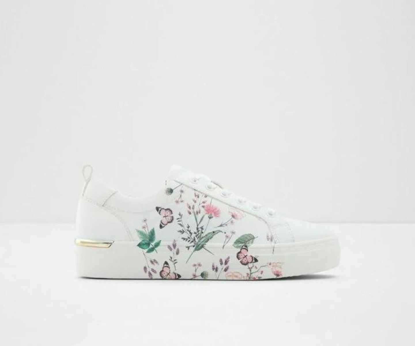 ALDO Meadow Trainers In White Floral Print