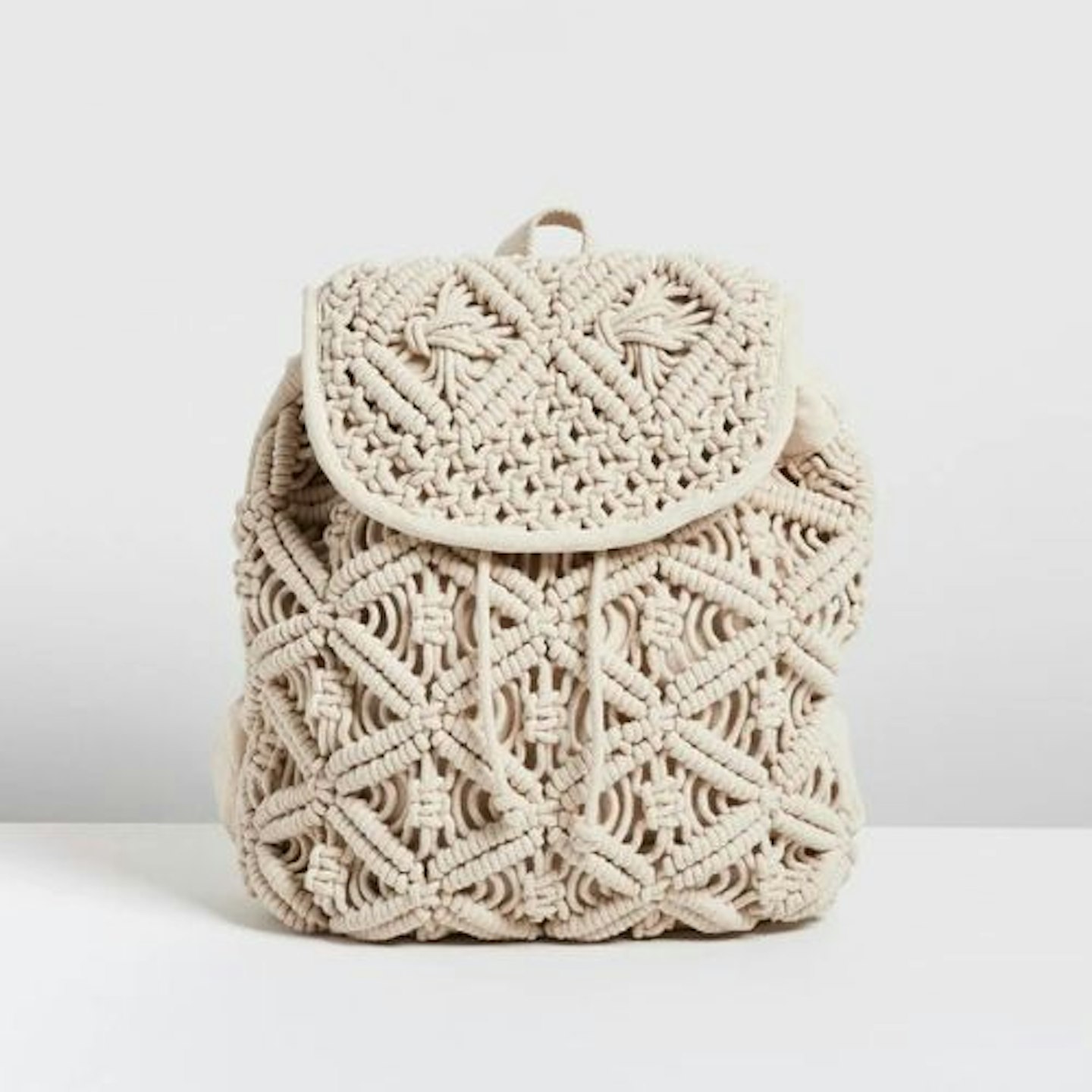 Macrame Light Brown Cotton Backpack