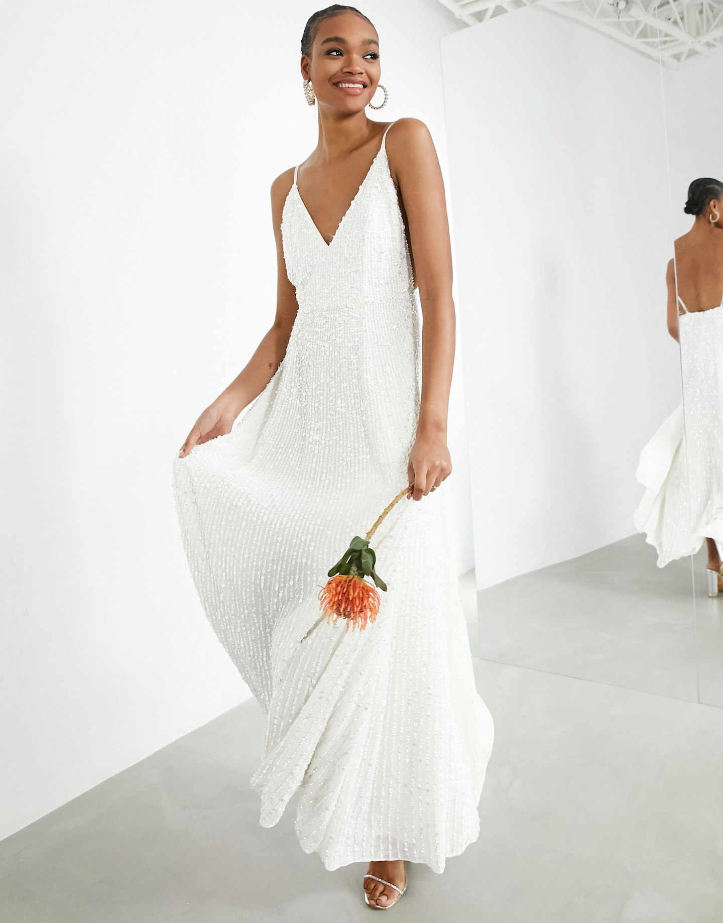 ASOS EDITION Josie Sequin Cami Wedding Dress
