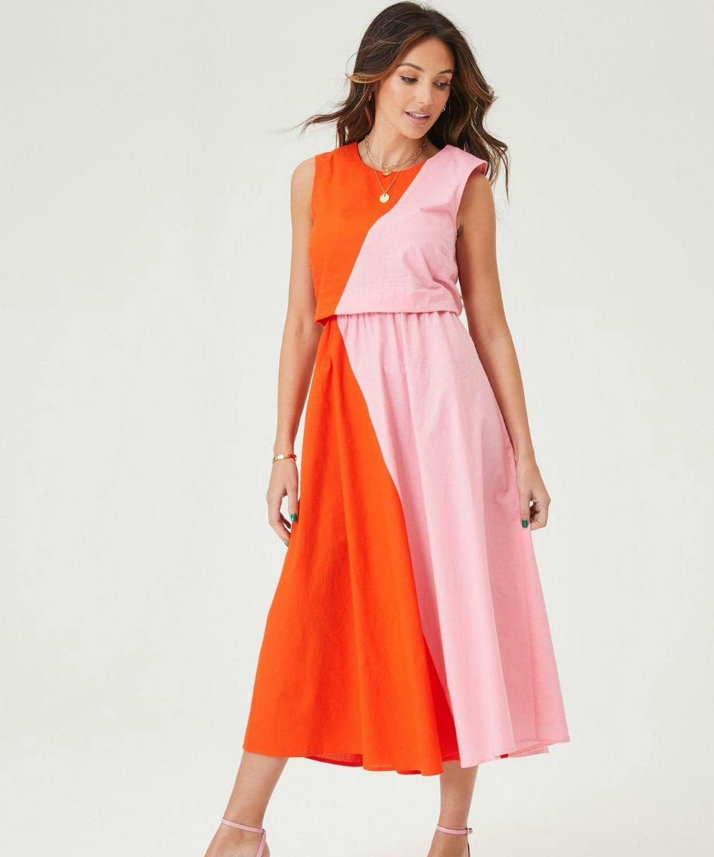 michelle keegan pleated dress