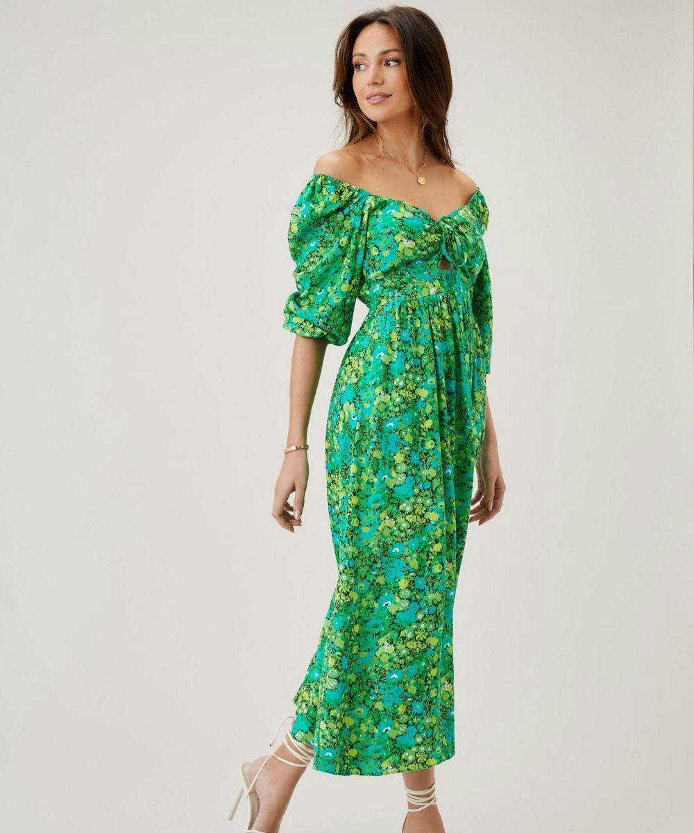 michelle keegan orange maxi dress