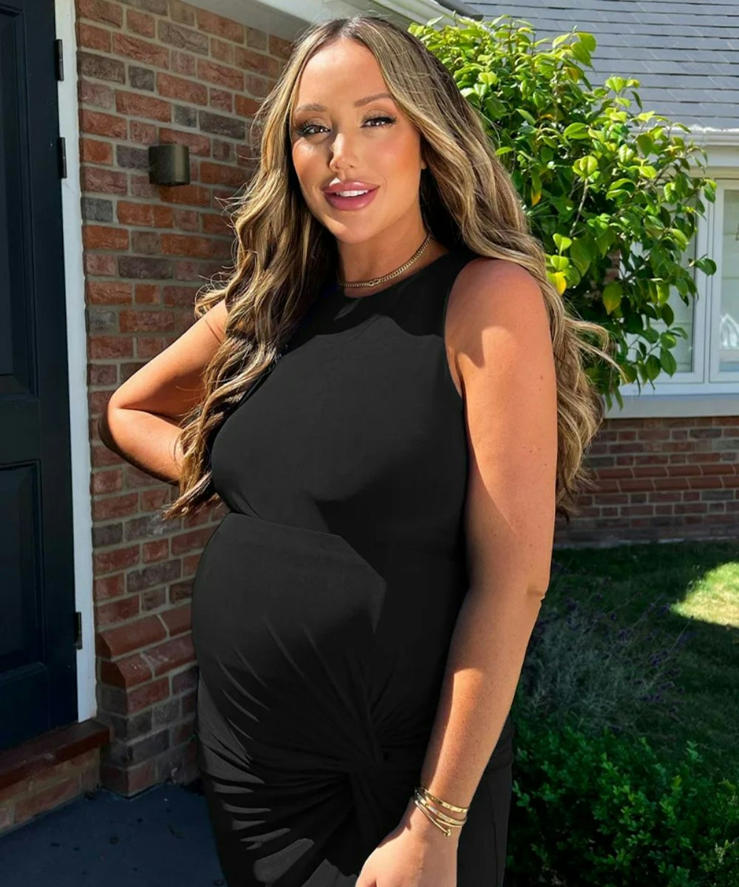 Charlotte Crosby Maternity Black Racer Neck Bodysuit